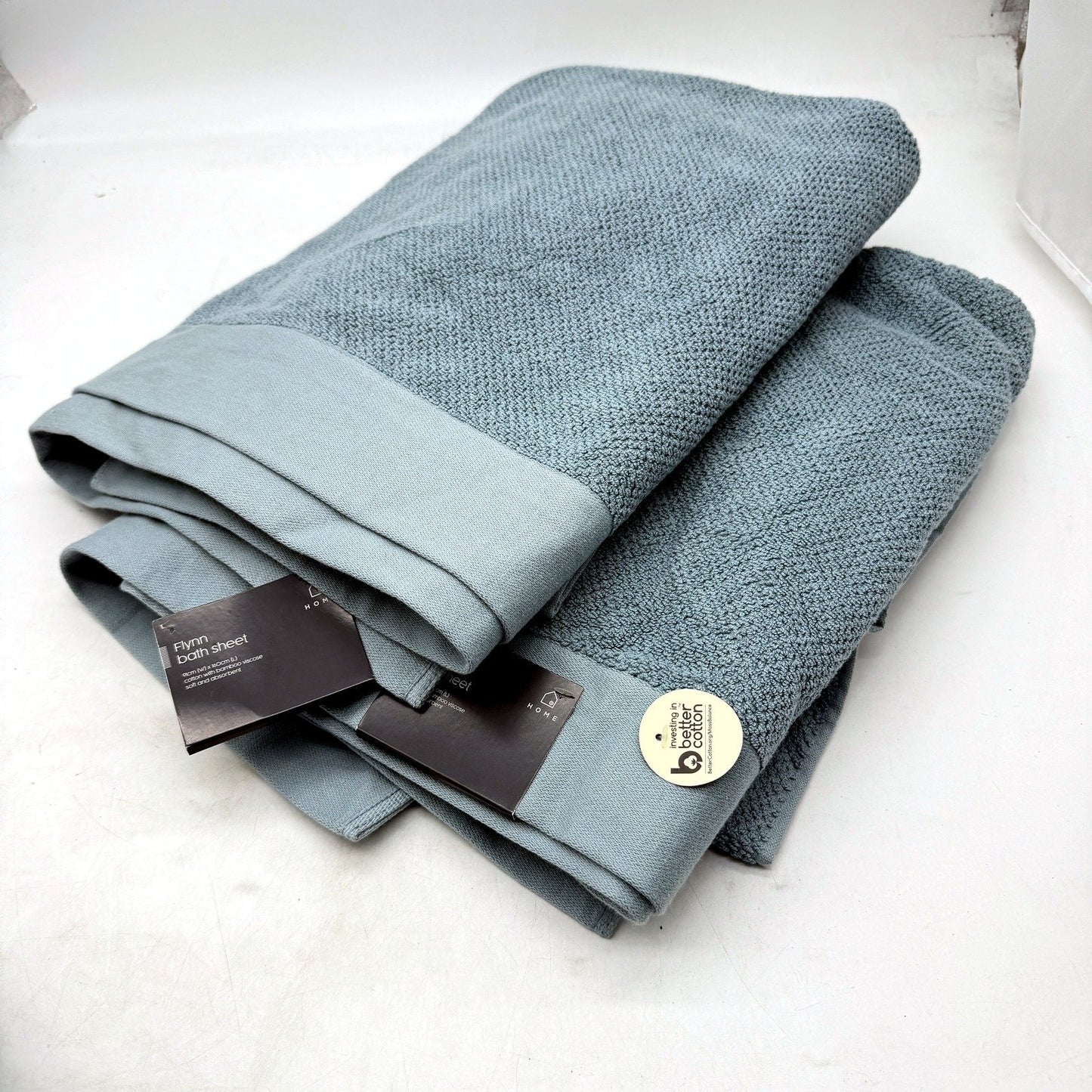 Target Flynn Mid Blue Cotton Bath Sheets - Soft, Absorbent 2-Pack NEW