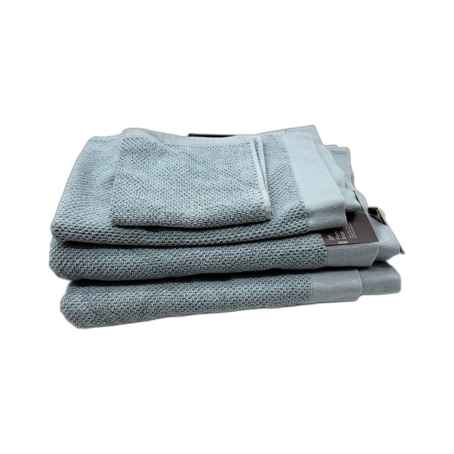 Target Flynn Mid Blue Cotton Viscose Absorbent Soft Bath Towel Set 4Pce NEW