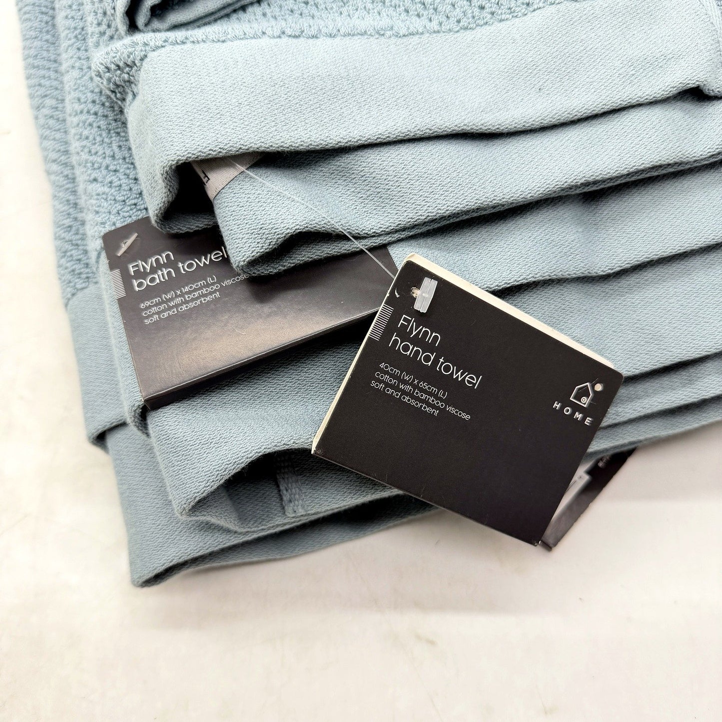 Target Flynn Mid Blue Cotton Viscose Absorbent Soft Bath Towel Set 4Pce NEW
