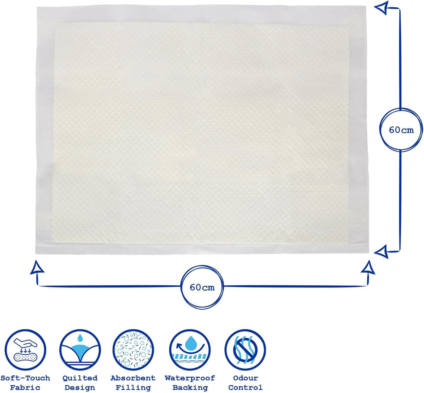 Harbour Housewares 75 Disposable Incontinence Bed Pads, White Size LARGE NEW