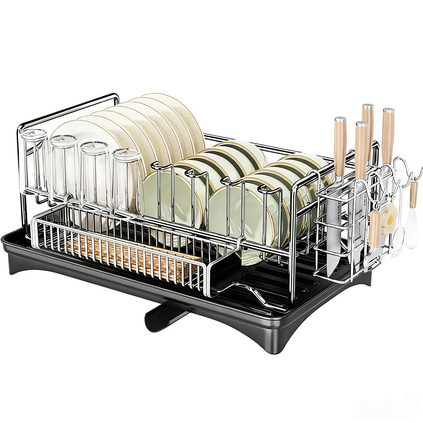 YLJHDD Solid 304 Stainless Steel Dish Rack, Versatile Drainer for Kitchen NEW