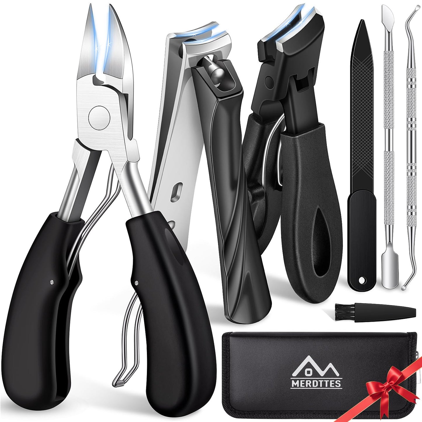 MERDTTES Stainless Steel Toenail Clippers for Thick Ingrown Toenails, Black NEW
