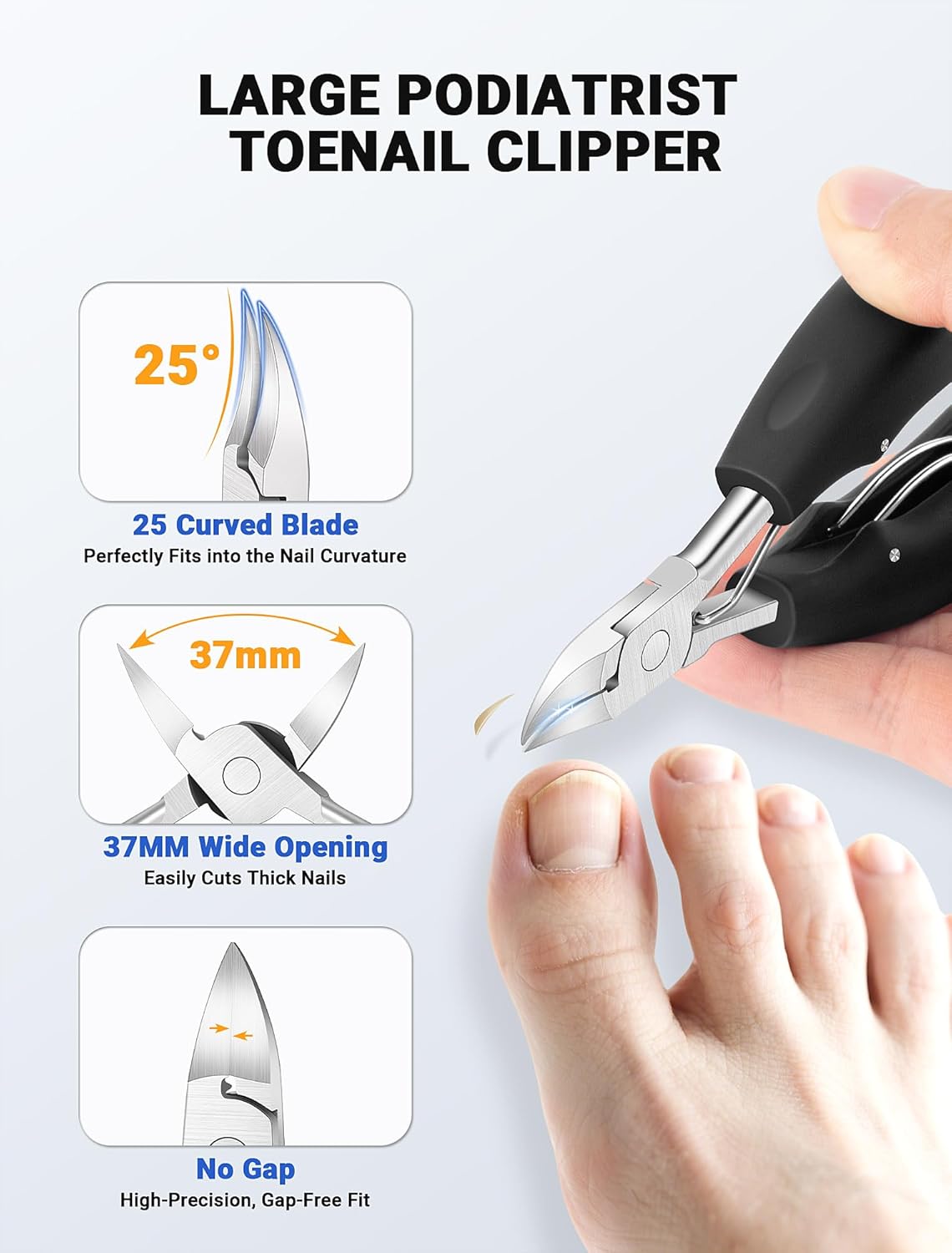 MERDTTES Stainless Steel Toenail Clippers for Thick Ingrown Toenails, Black NEW