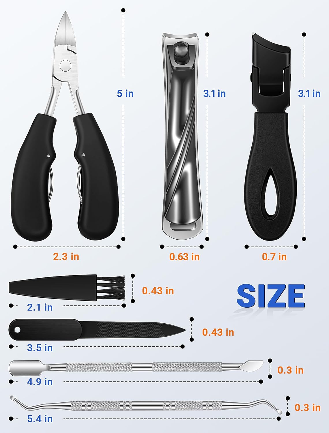 MERDTTES Stainless Steel Toenail Clippers for Thick Ingrown Toenails, Black NEW