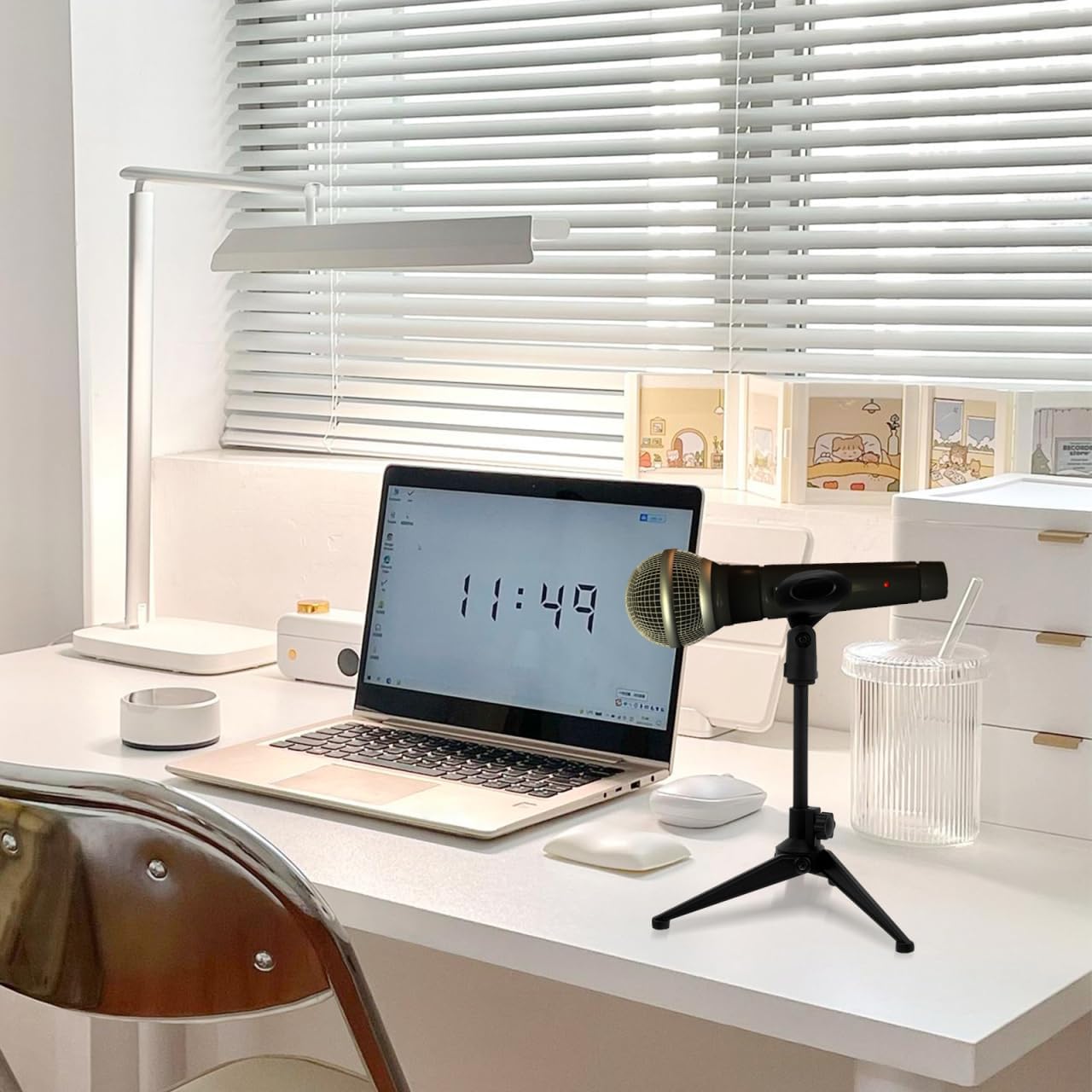 ULTECHNOVO 4 Adjustable Stands Height Desktop Table Microphone Stand Podcast NEW
