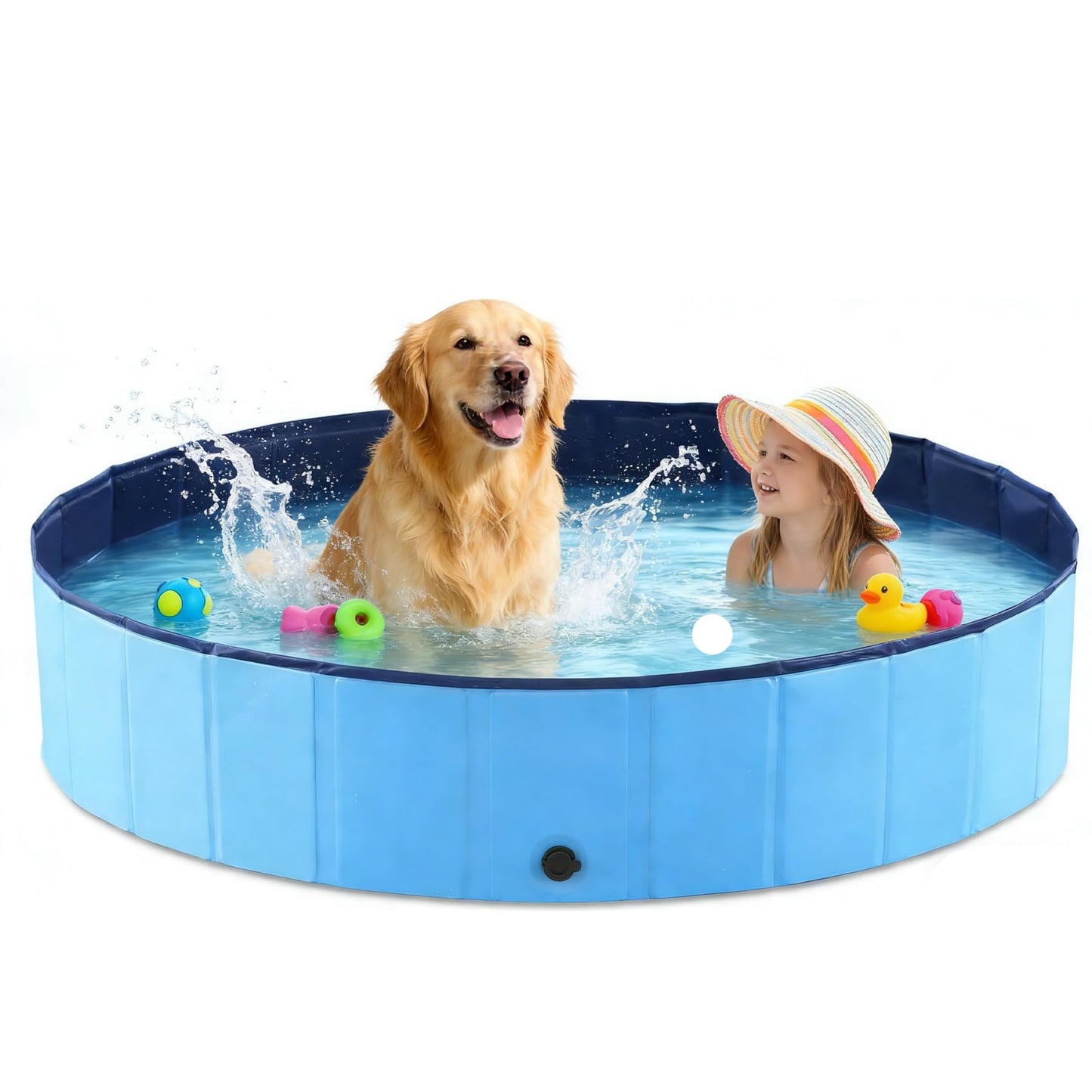 Profully Foldable Kiddie Pool Collapsible Doggie Wading Tub Polyvinyl NEW