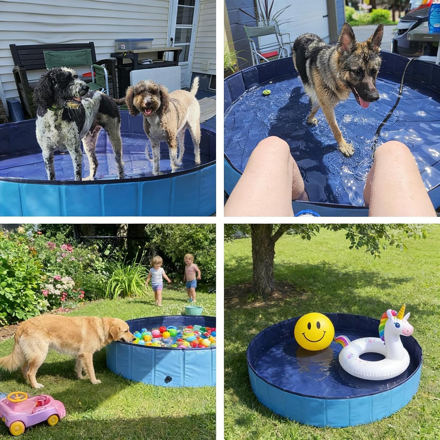 Profully Foldable Kiddie Pool Collapsible Doggie Wading Tub Polyvinyl NEW