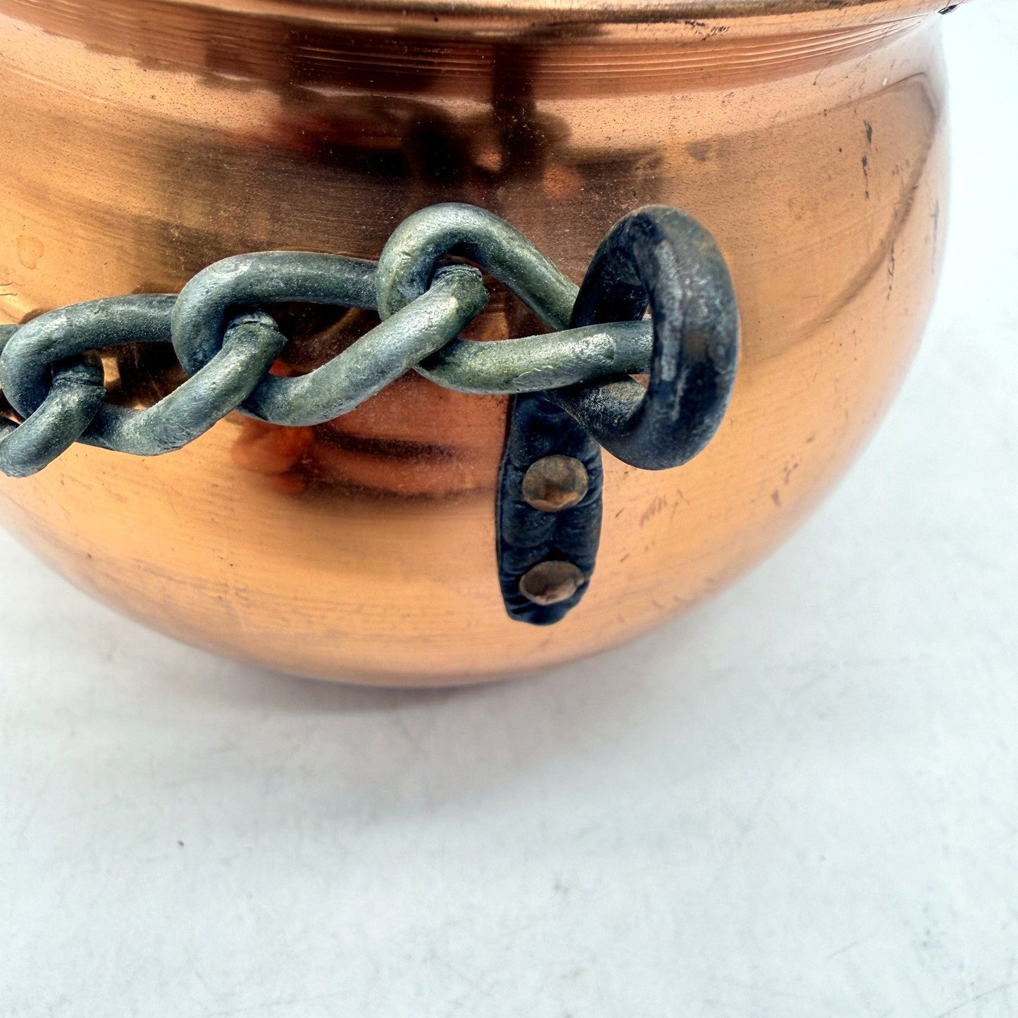 Vintage Hammered Copper Decorative Pot Handcrafted Made In West Germany 10cm