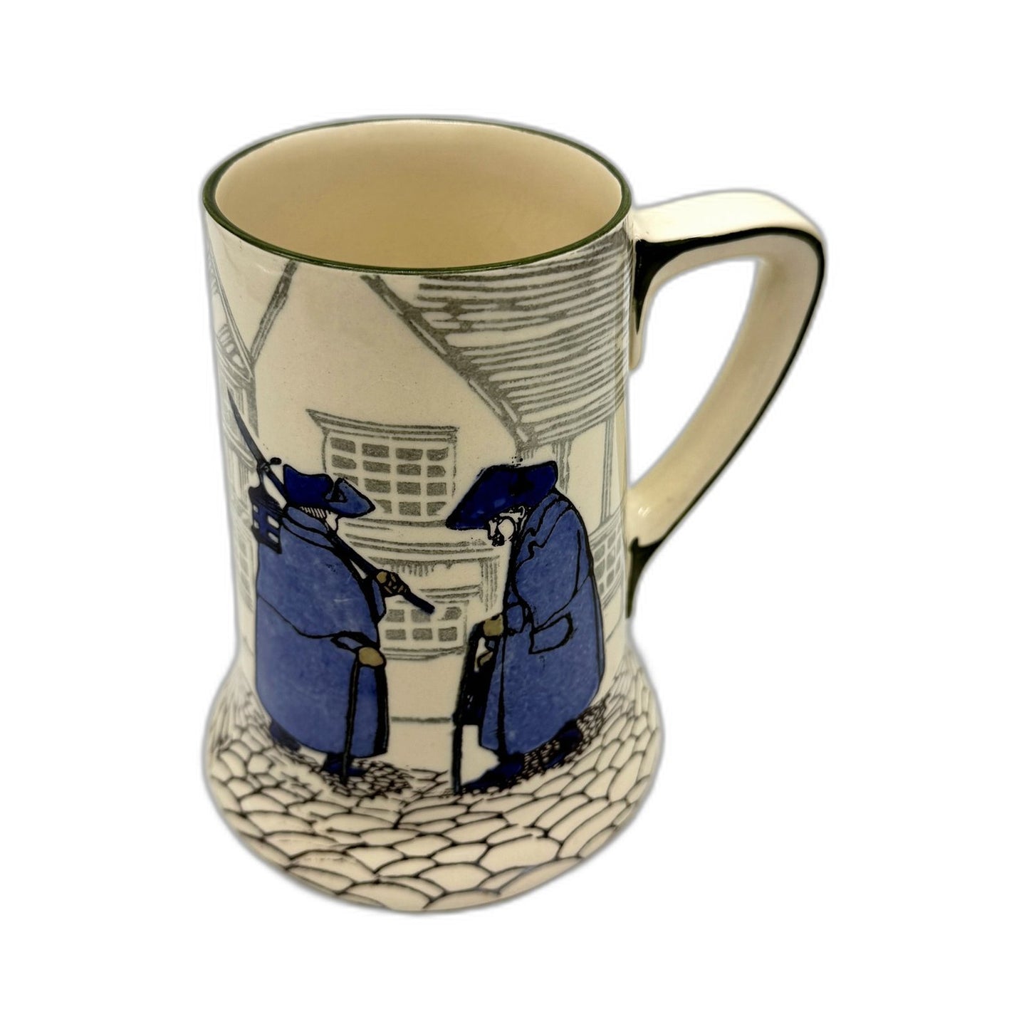 VINTAGE Royal Doulton Ceramic Mug Collectible Blue and Cream Color Glaze