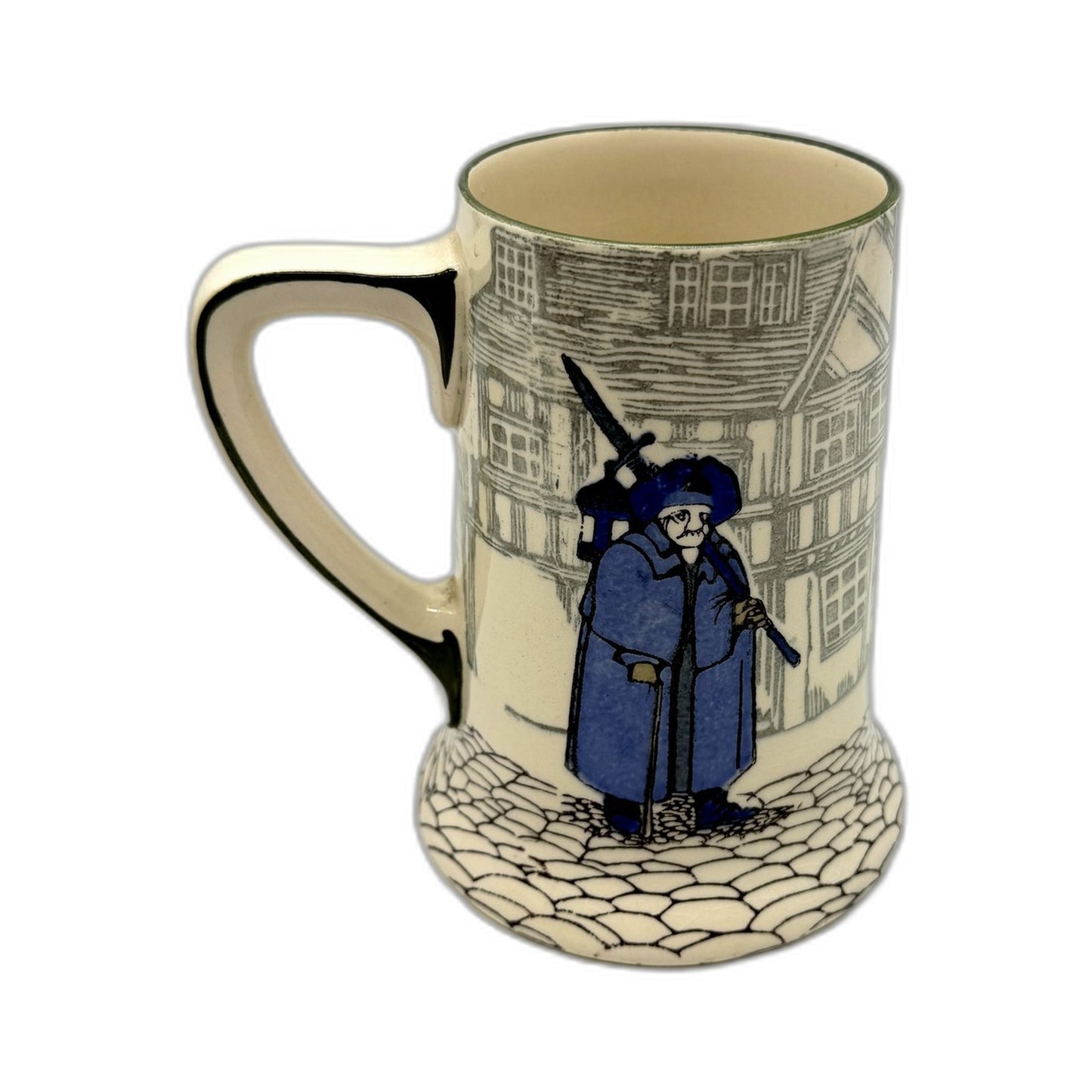VINTAGE Royal Doulton Ceramic Mug Collectible Blue and Cream Color Glaze