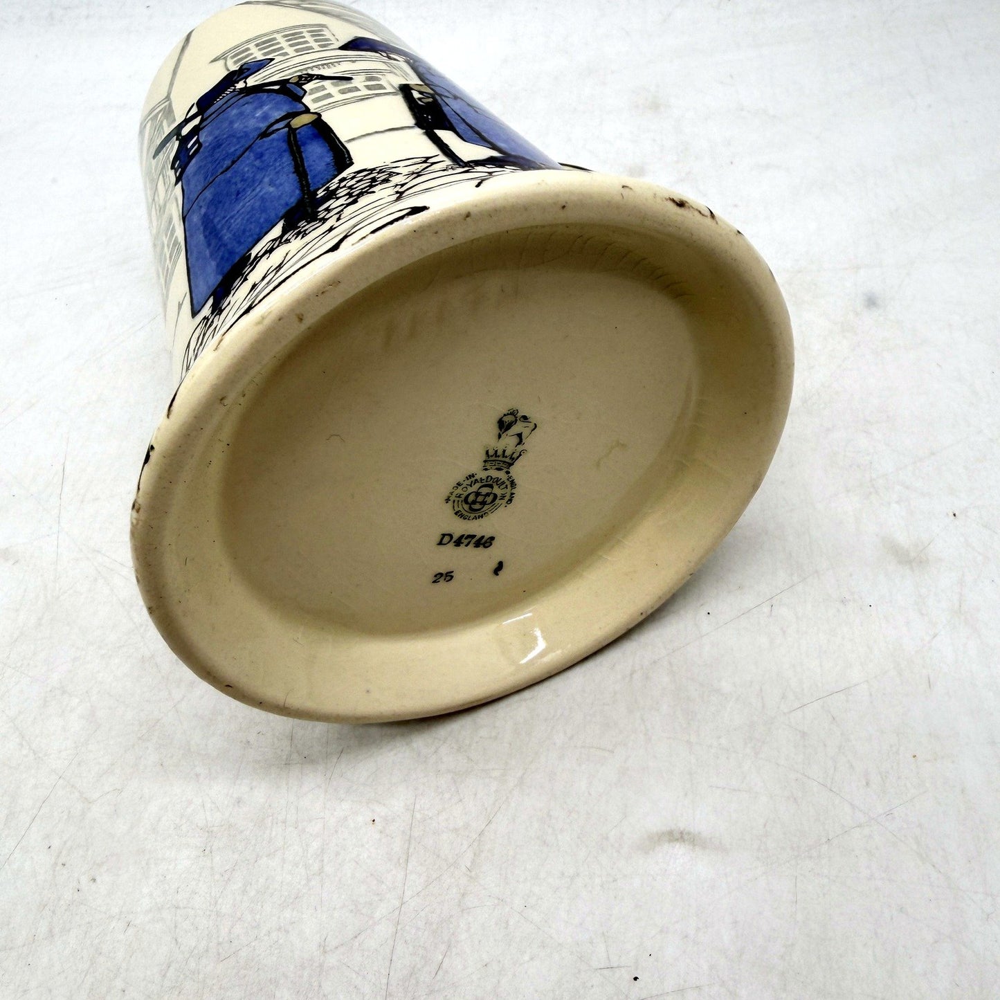 VINTAGE Royal Doulton Ceramic Mug Collectible Blue and Cream Color Glaze