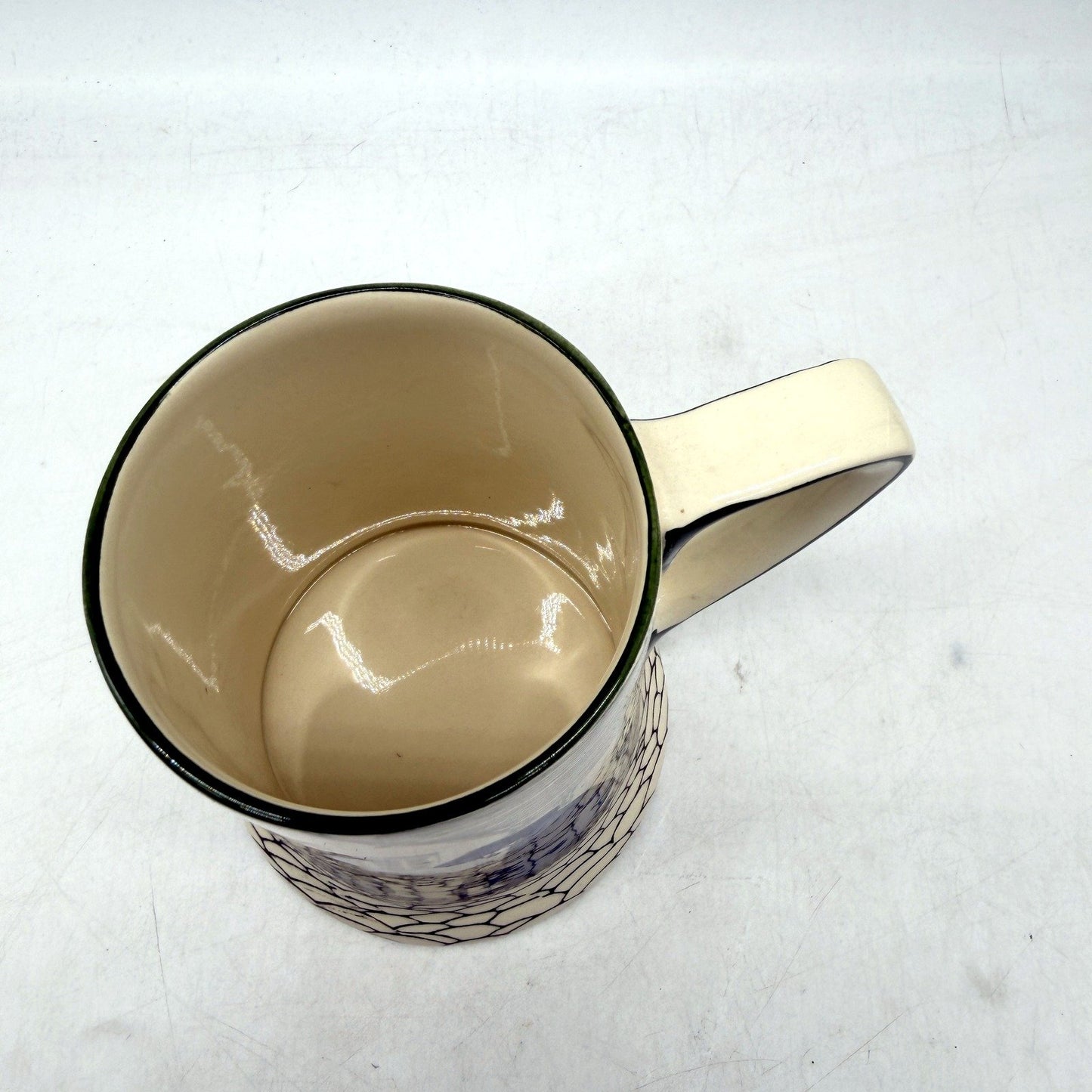 VINTAGE Royal Doulton Ceramic Mug Collectible Blue and Cream Color Glaze