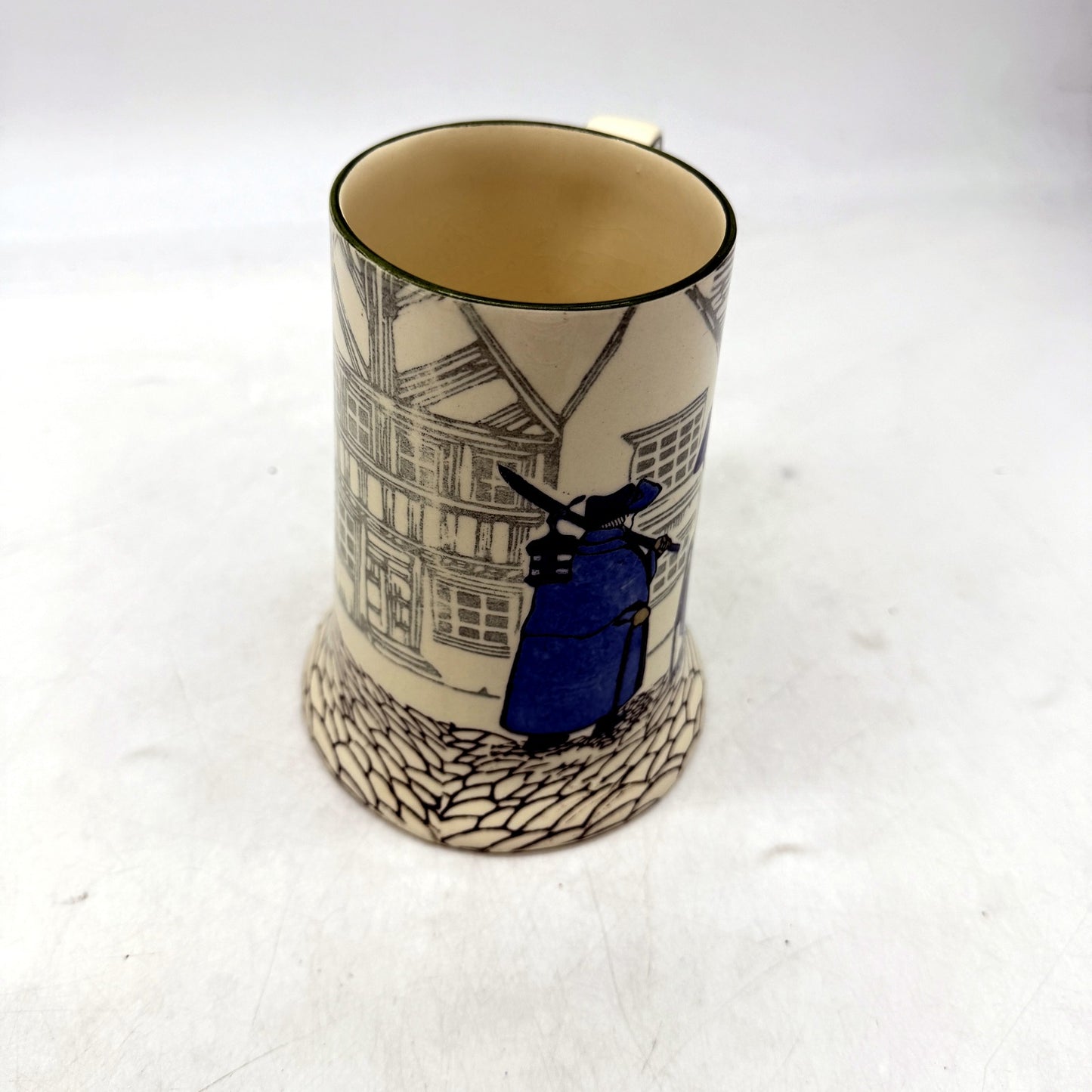 VINTAGE Royal Doulton Ceramic Mug Collectible Blue and Cream Color Glaze