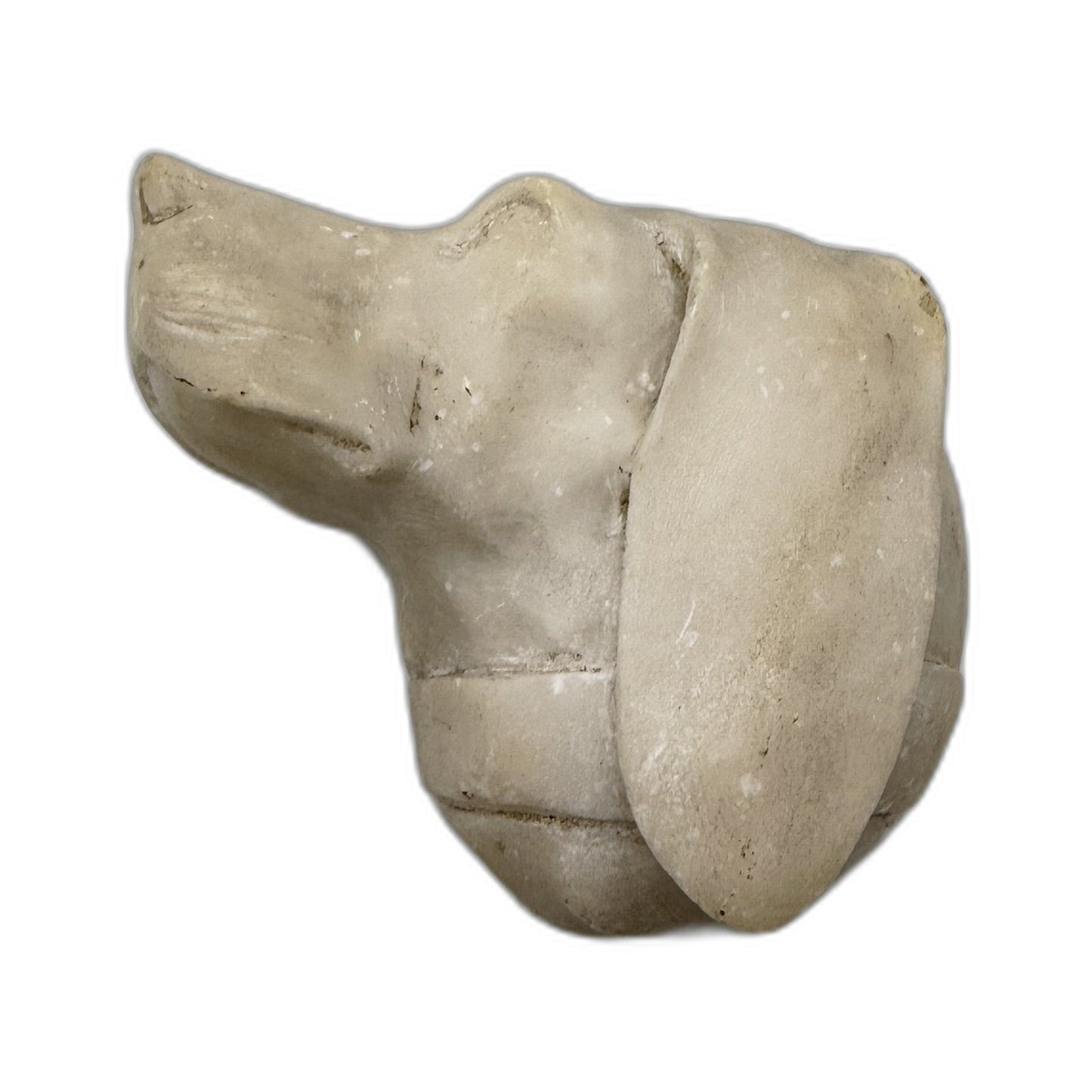 Handcrafted Organic Marble Sculpture Artisan Stone Dog Carving Home Decor 12cm