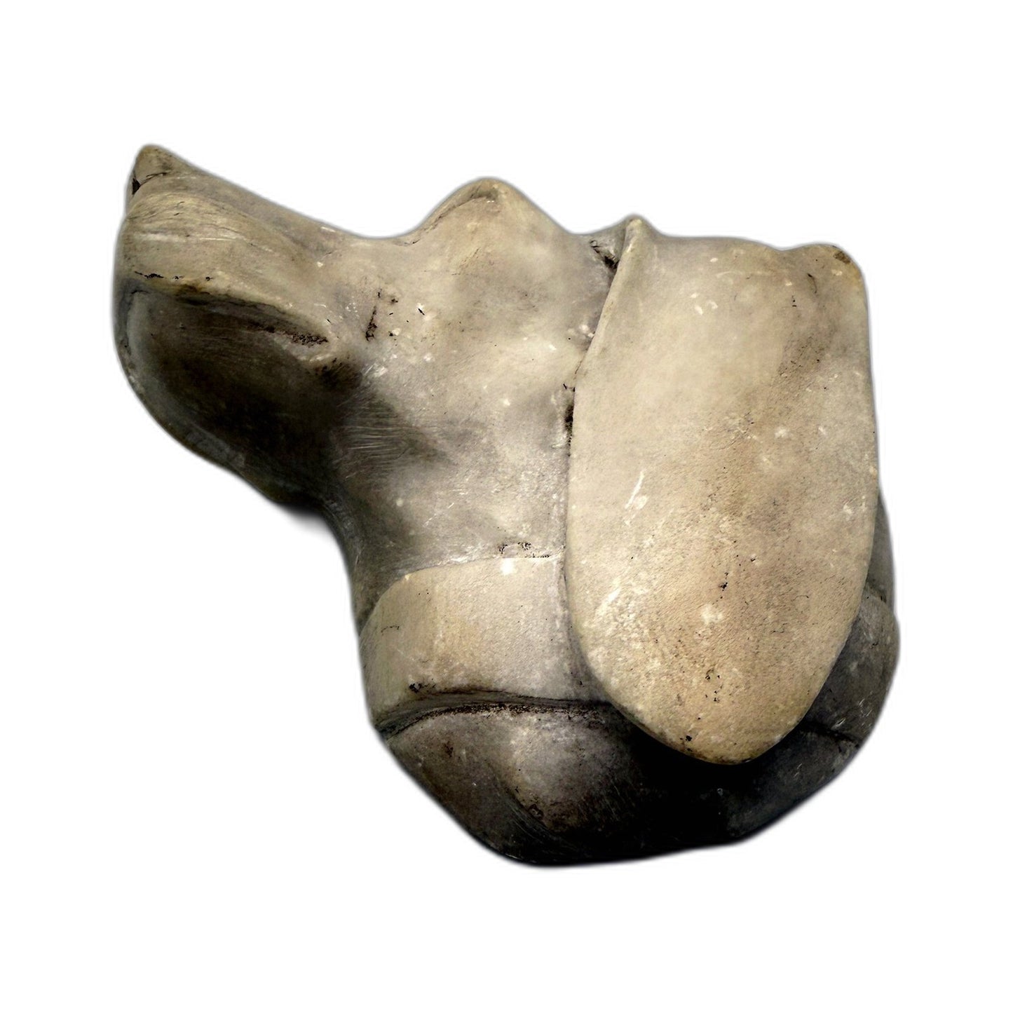 Handcrafted Organic Marble Sculpture Artisan Stone Dog Carving Home Decor 12cm