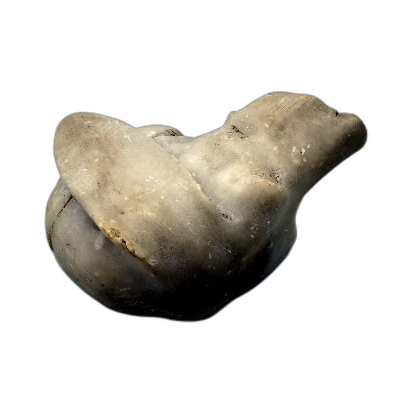 Handcrafted Organic Marble Sculpture Artisan Stone Dog Carving Home Decor 12cm