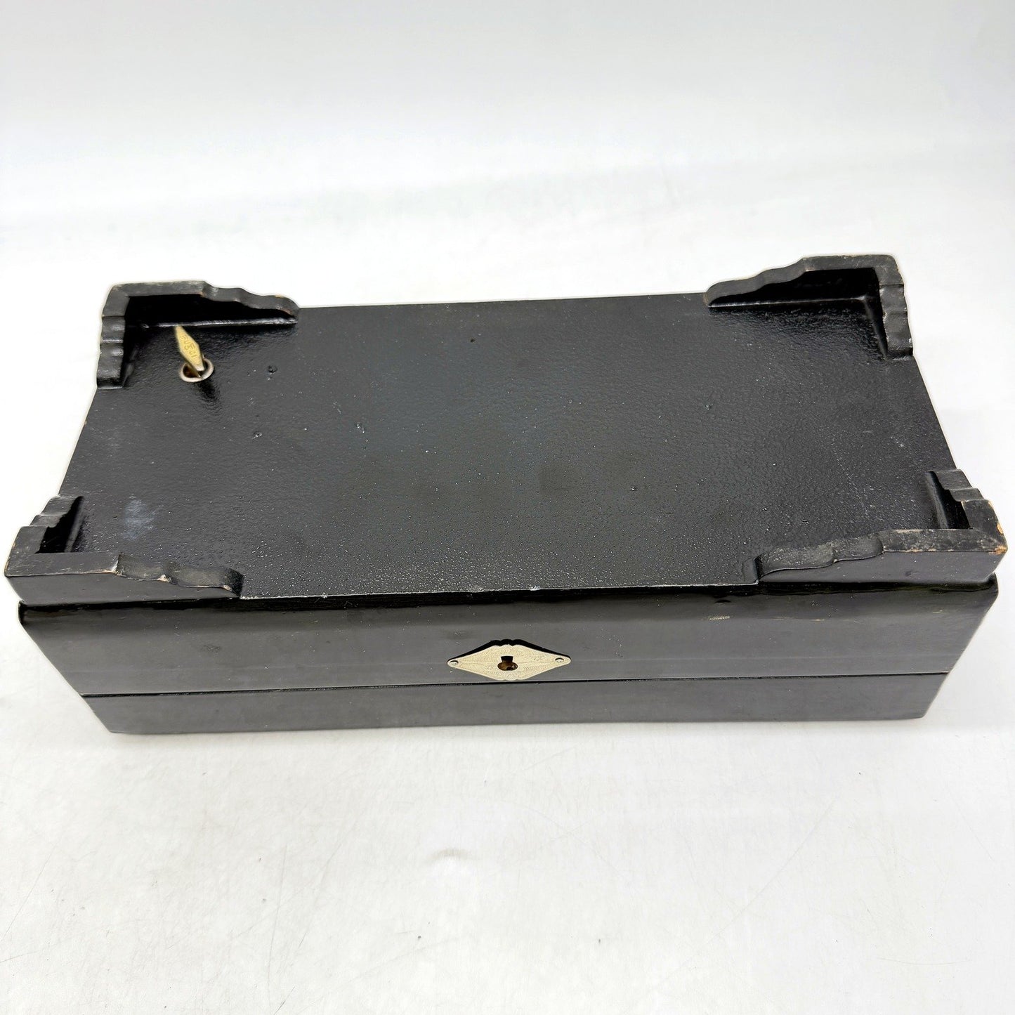 Vintage Antique Musical Collectible Black & Gold Decorative Display Music Box