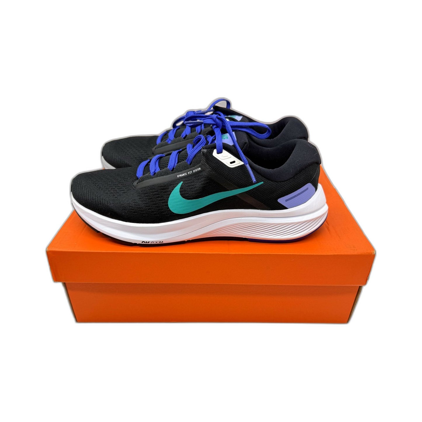 Nike Womens Air Zoom Structure 24 Running Shoes Black/Neptune US 9.5 NEW