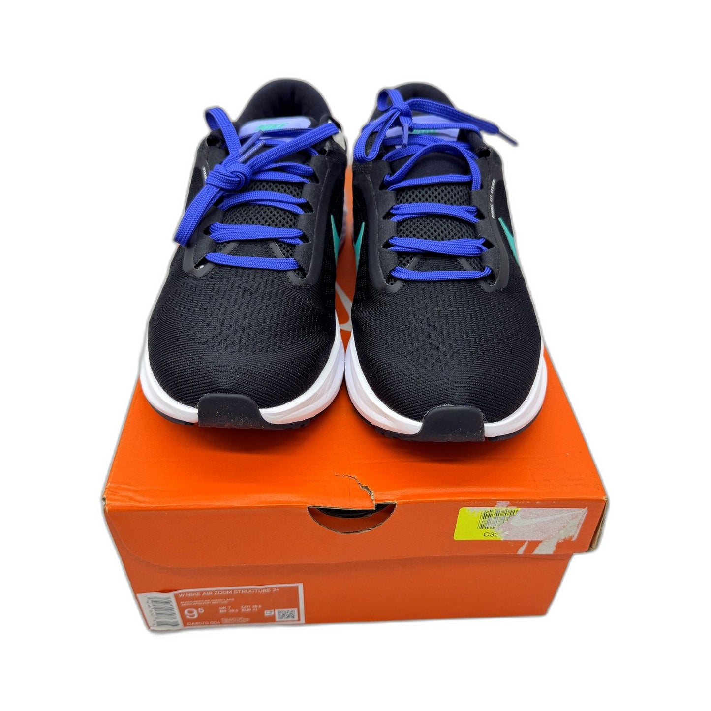 Nike Womens Air Zoom Structure 24 Running Shoes Black/Neptune US 9.5 NEW