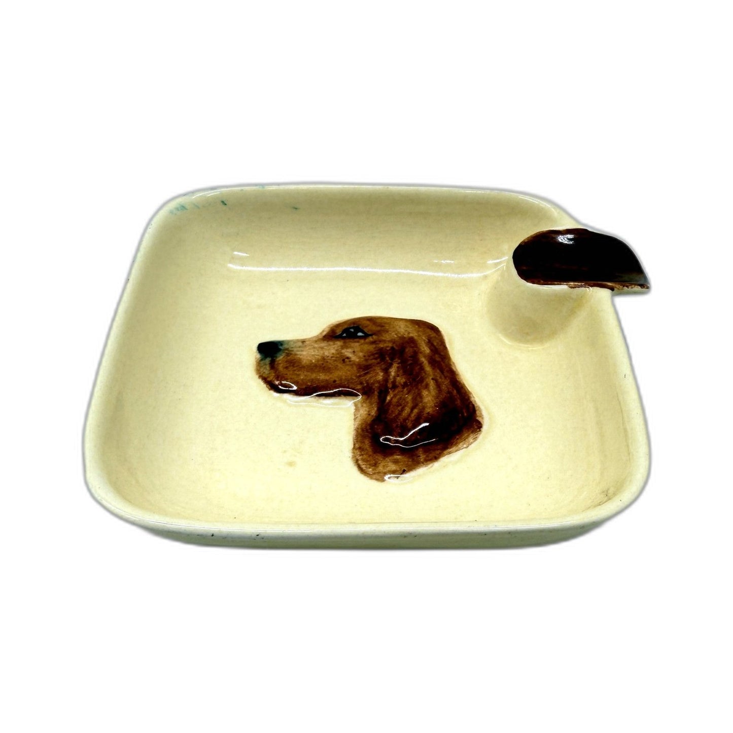 VINTAGE Carlton Ware Hand Painted England Ceramic Dog Trinket Dish 10cm