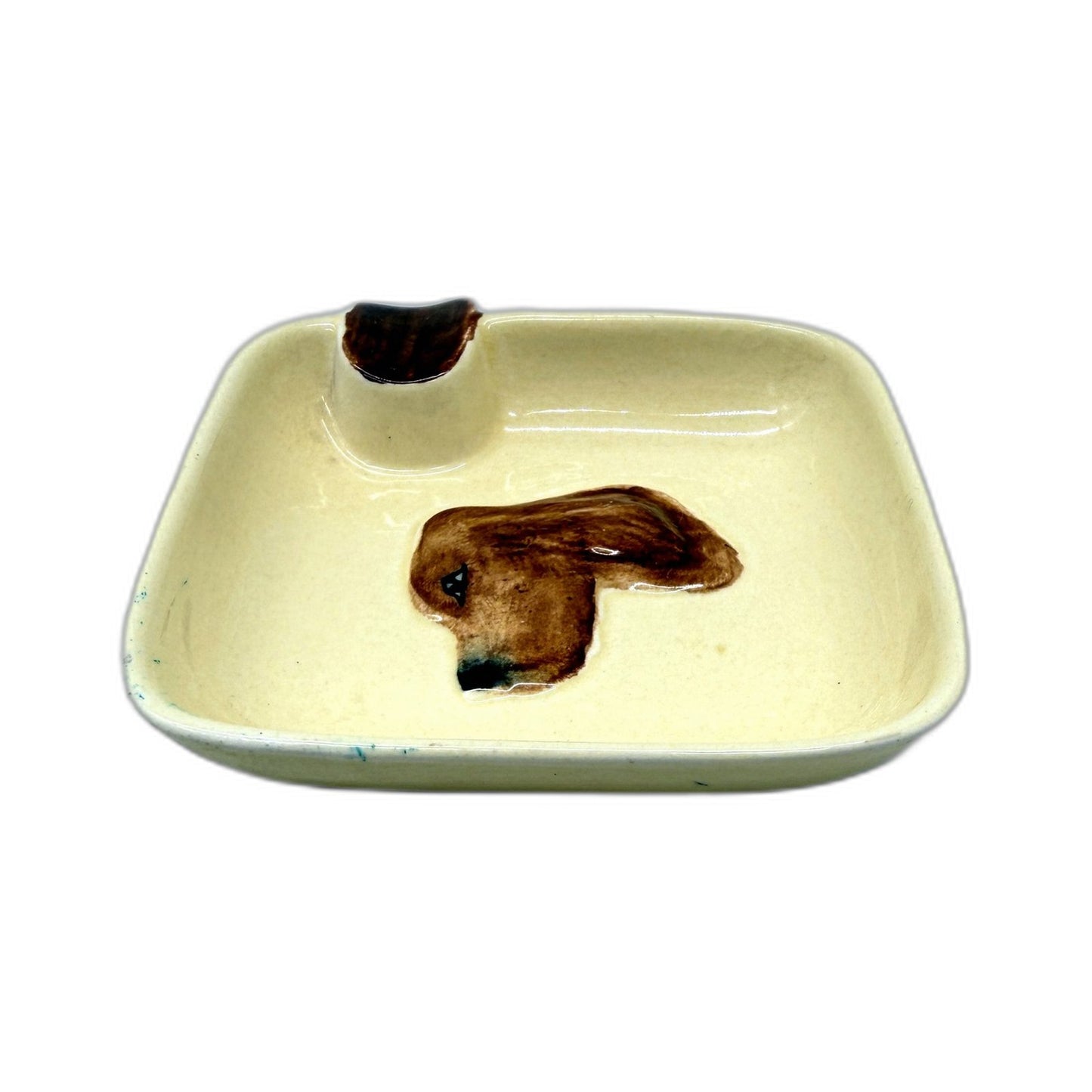 VINTAGE Carlton Ware Hand Painted England Ceramic Dog Trinket Dish 10cm
