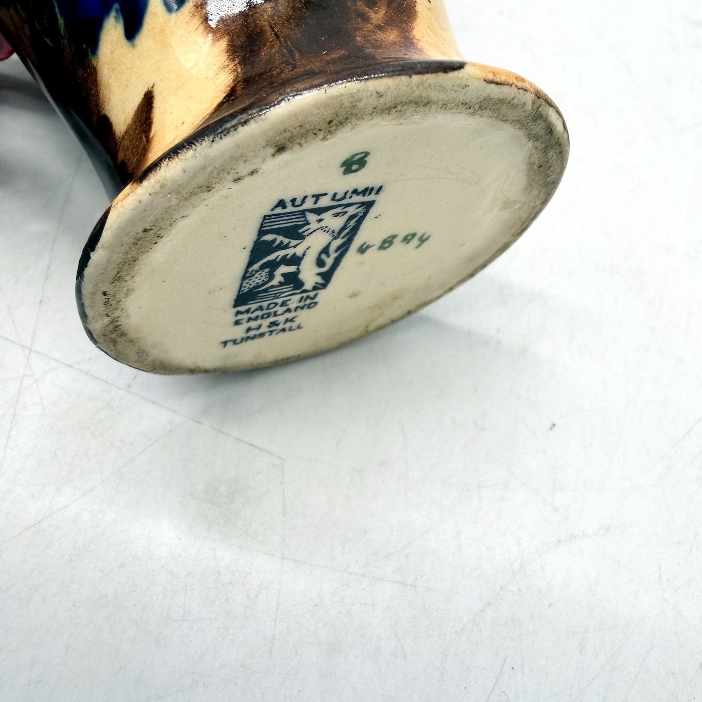 H & K Tunstall Vintage Handpainted Autumn Floral Decorative Ceramic Vase 14cm