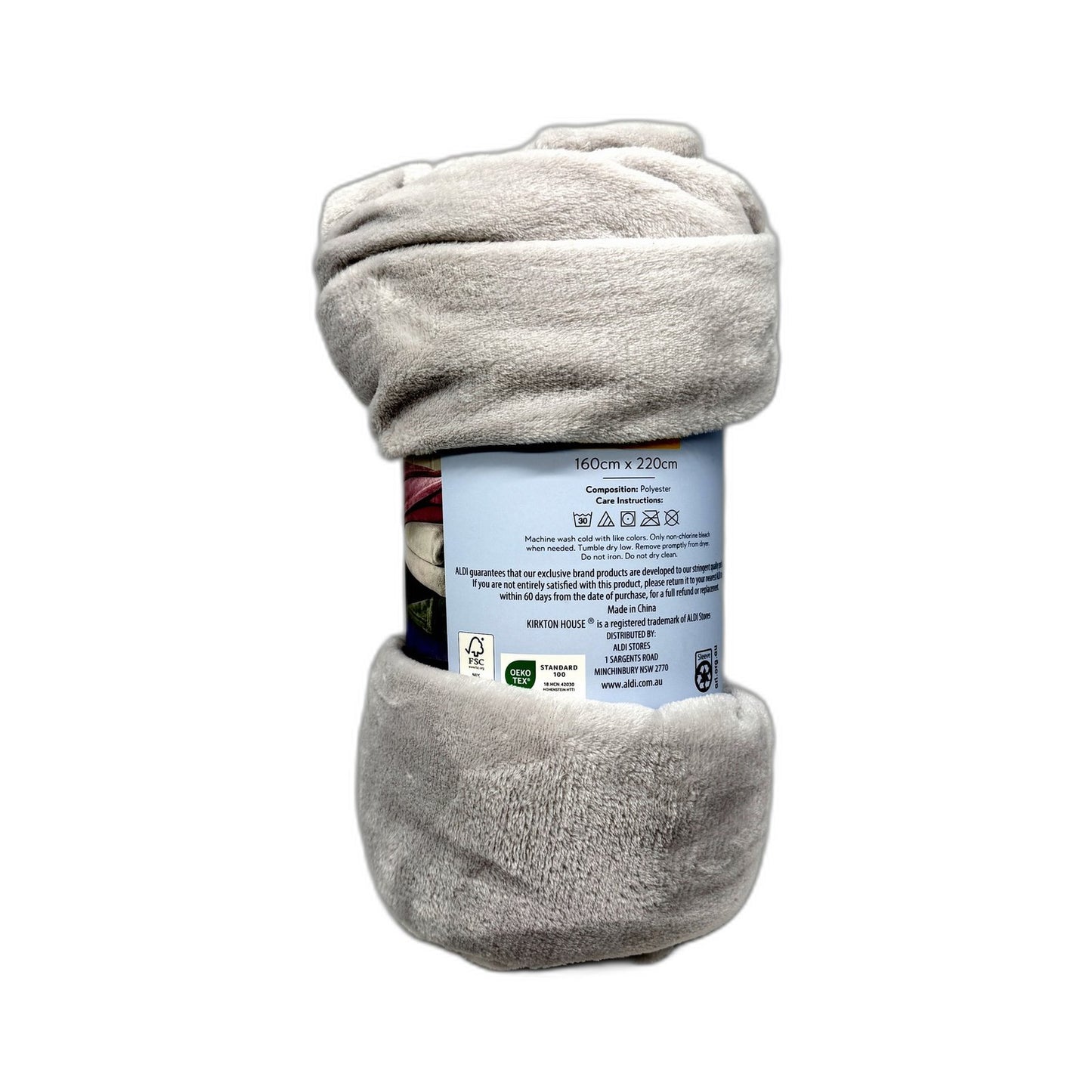 Supersoft Throw Blanket Soft Polyester Light Gray 160cm SINGLE Bed NEW