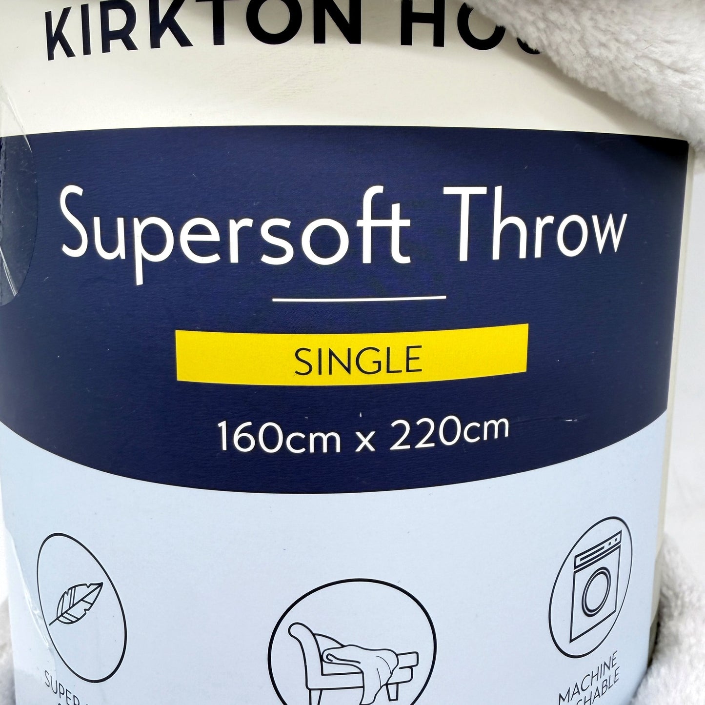 Supersoft Throw Blanket Soft Polyester Light Gray 160cm SINGLE Bed NEW