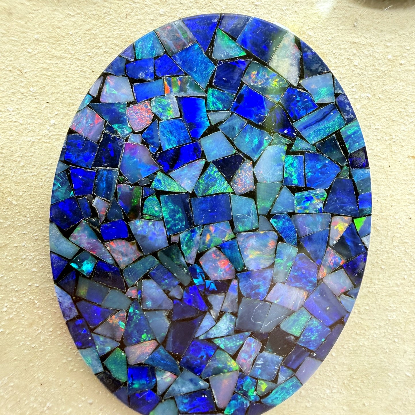 Vibrant Handmade Paua Shell Mosaic Wall Art Decor - Multicolor Framed Artwork