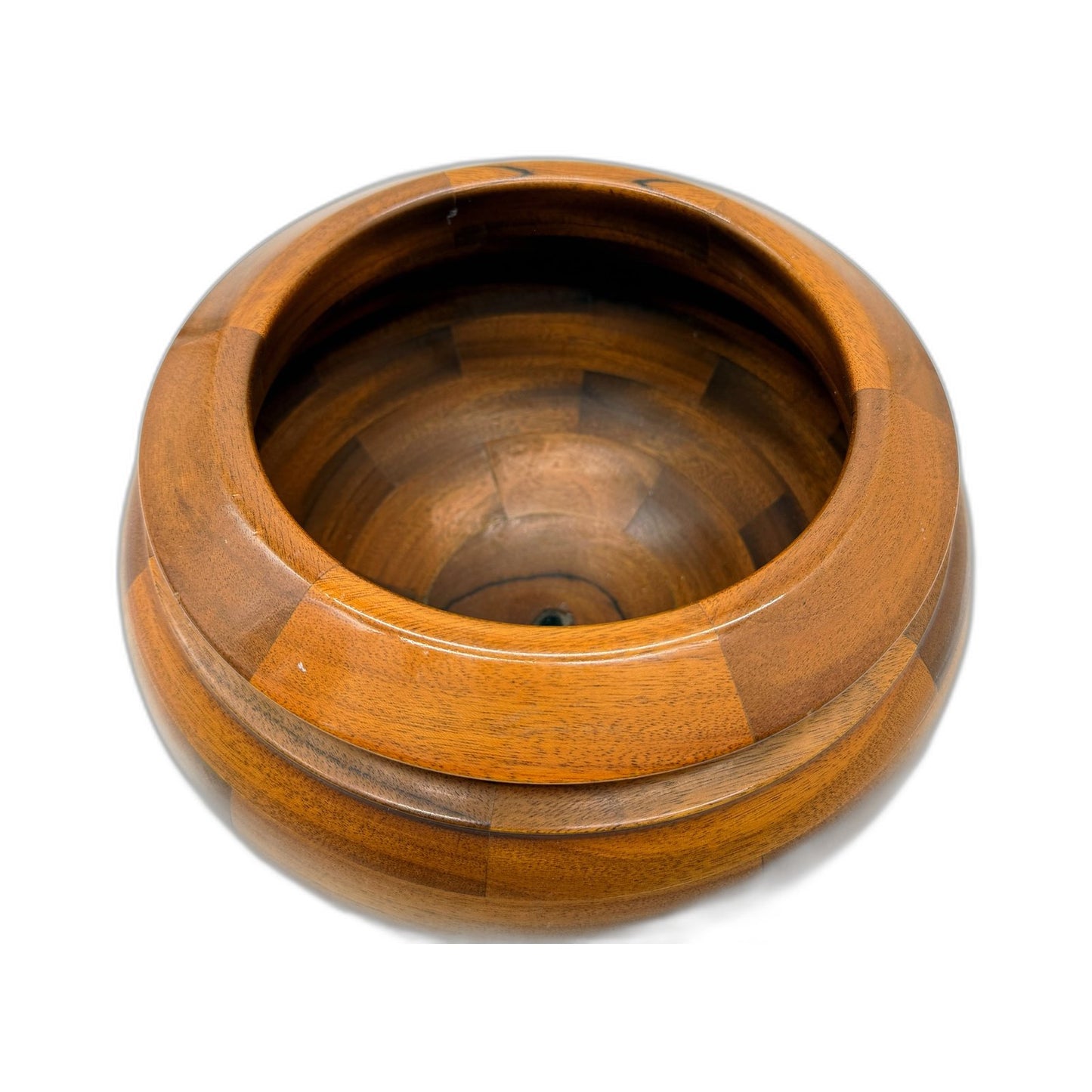 Handcrafted Timber Decorative Wooden Large Bowl Planter Pot with Drainage Hole