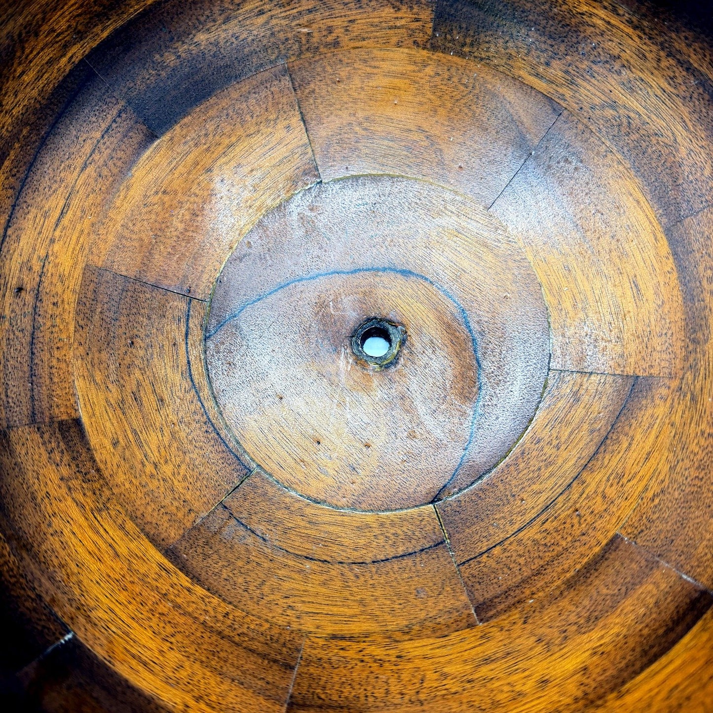Handcrafted Timber Decorative Wooden Large Bowl Planter Pot with Drainage Hole