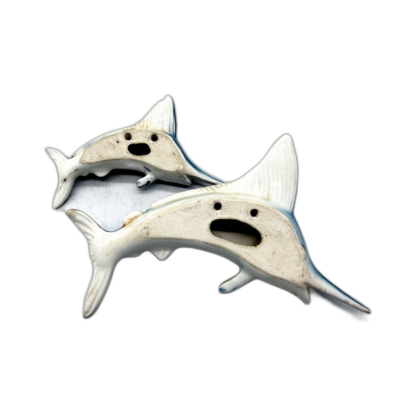 VINTAGE Decorative Ceramic Marlin Fish Figurine 2 Pack Home Decor Accents