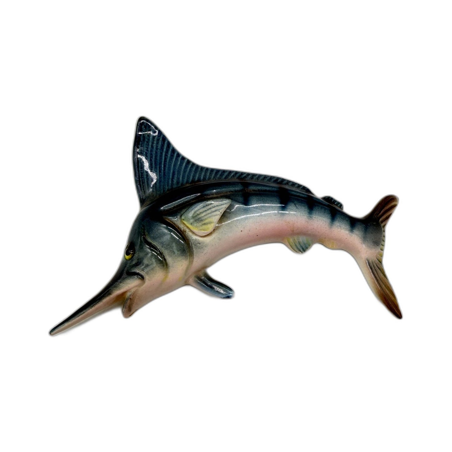 VINTAGE Decorative Ceramic Marlin Fish Figurine 2 Pack Home Decor Accents