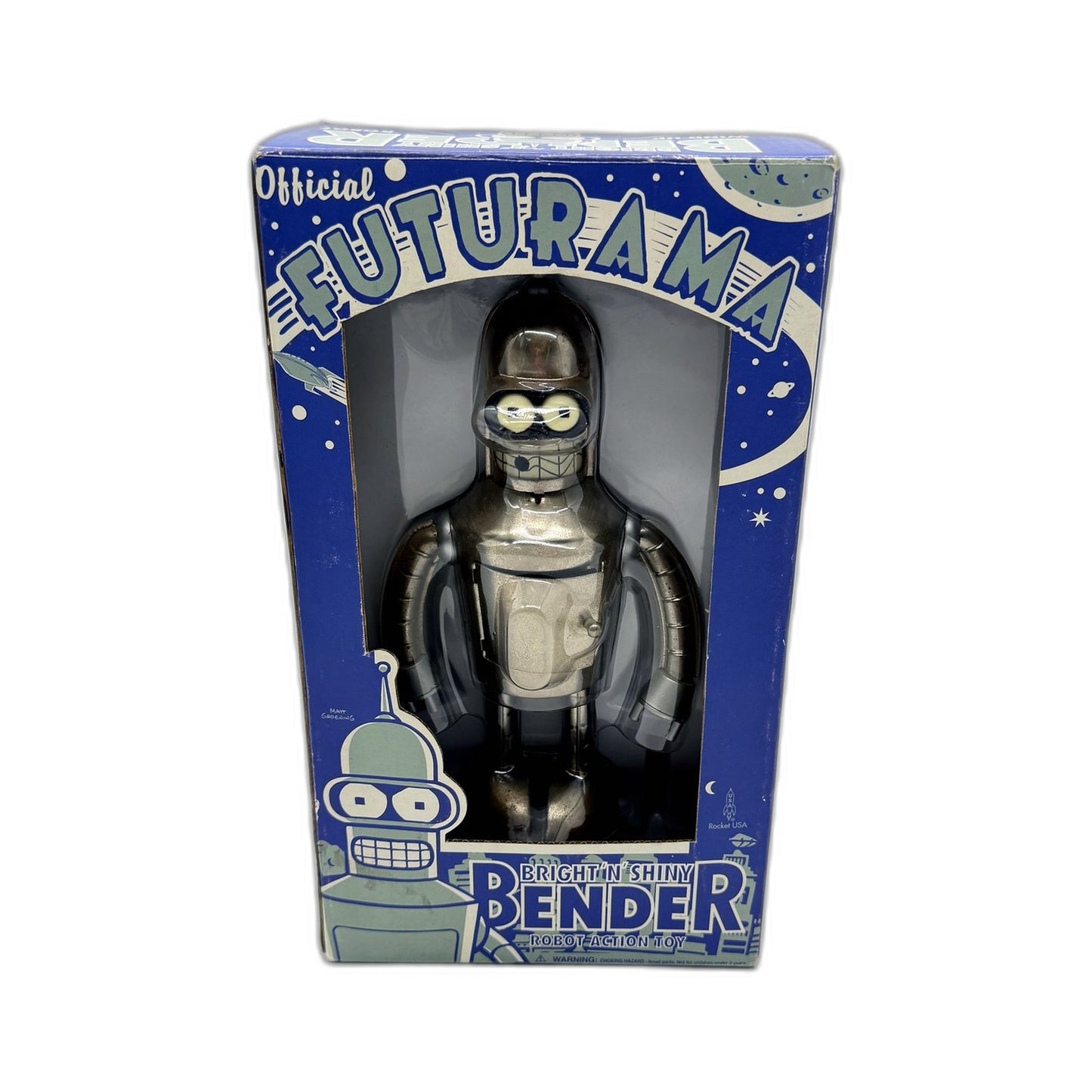 2003 Futurama Bender Robot Action Figure Collectible Metal Toy In Original Box