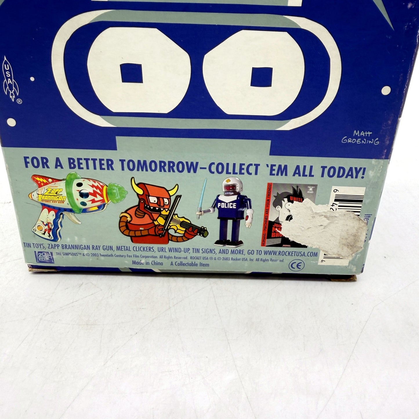 2003 Futurama Bender Robot Action Figure Collectible Metal Toy In Original Box