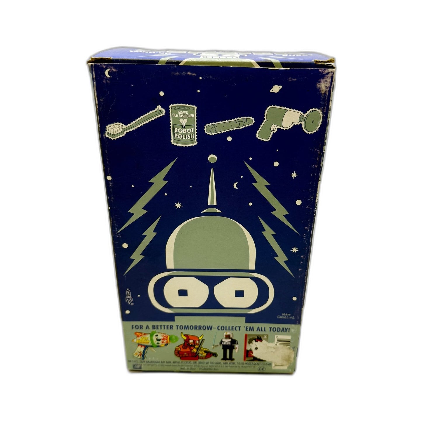 2003 Futurama Bender Robot Action Figure Collectible Metal Toy In Original Box