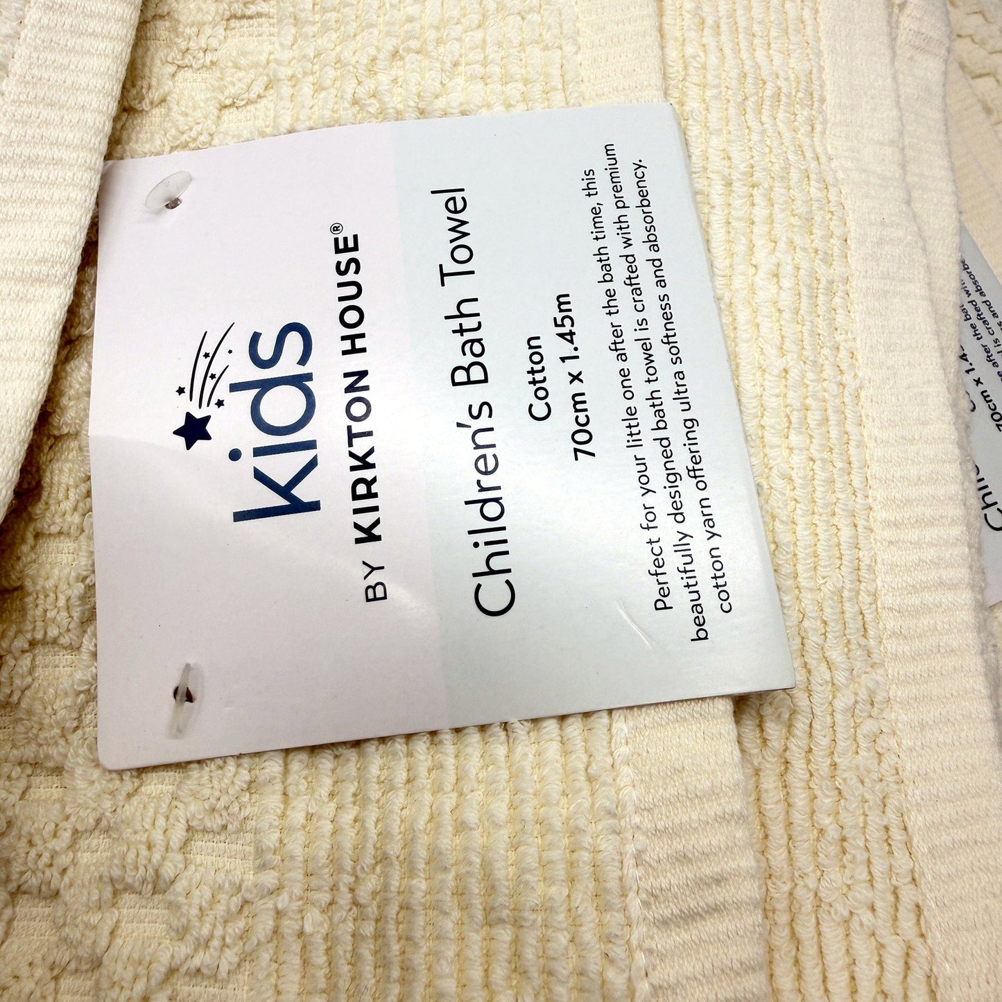 Soft & Absorbent Reversible Cotton Bath Towels Kids Cream 4 Pack NEW