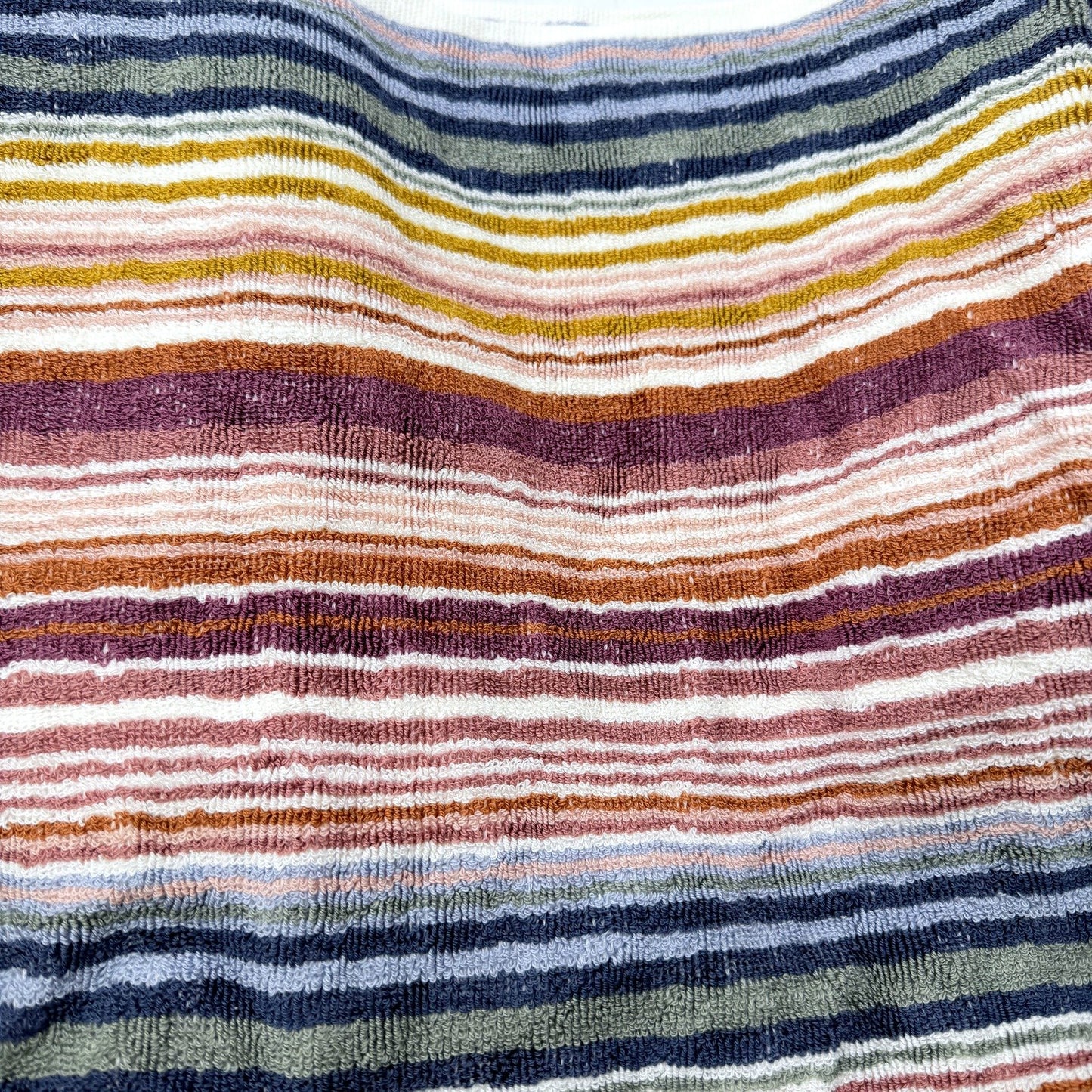 Soft & Absorbent Multi-Color Striped Cotton Blend Bath Towel Set, 3 Piece NEW