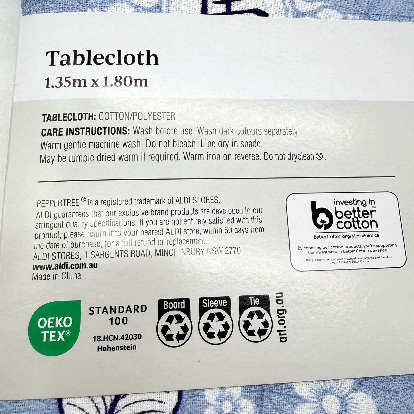 Floral & Horse Oriental Design Tablecloth Cotton Polyester 1.35m x 1.80m NEW
