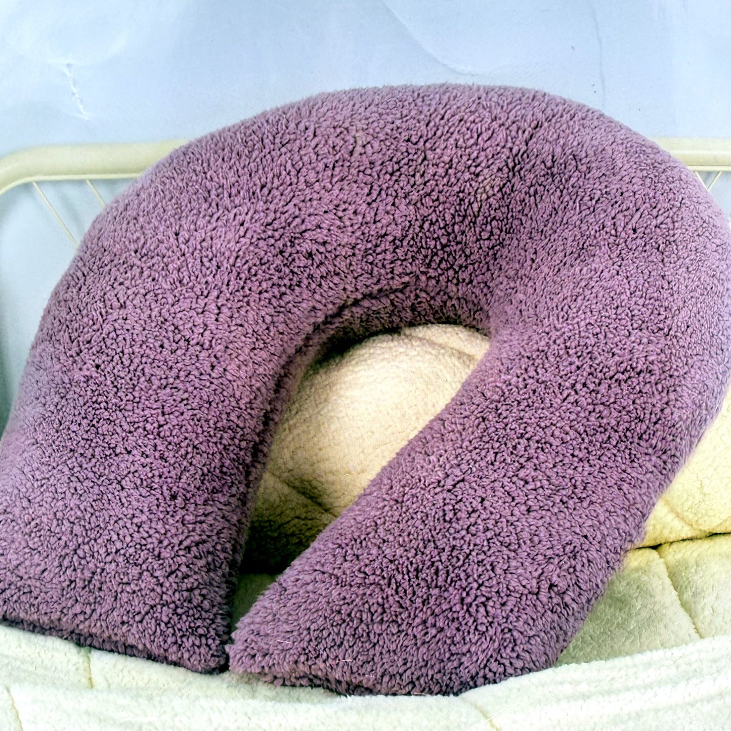 Pink Sherpa Fleece Snuggle Pillow Soft Cozy Comfort U Shaped Bed Cushion NEW