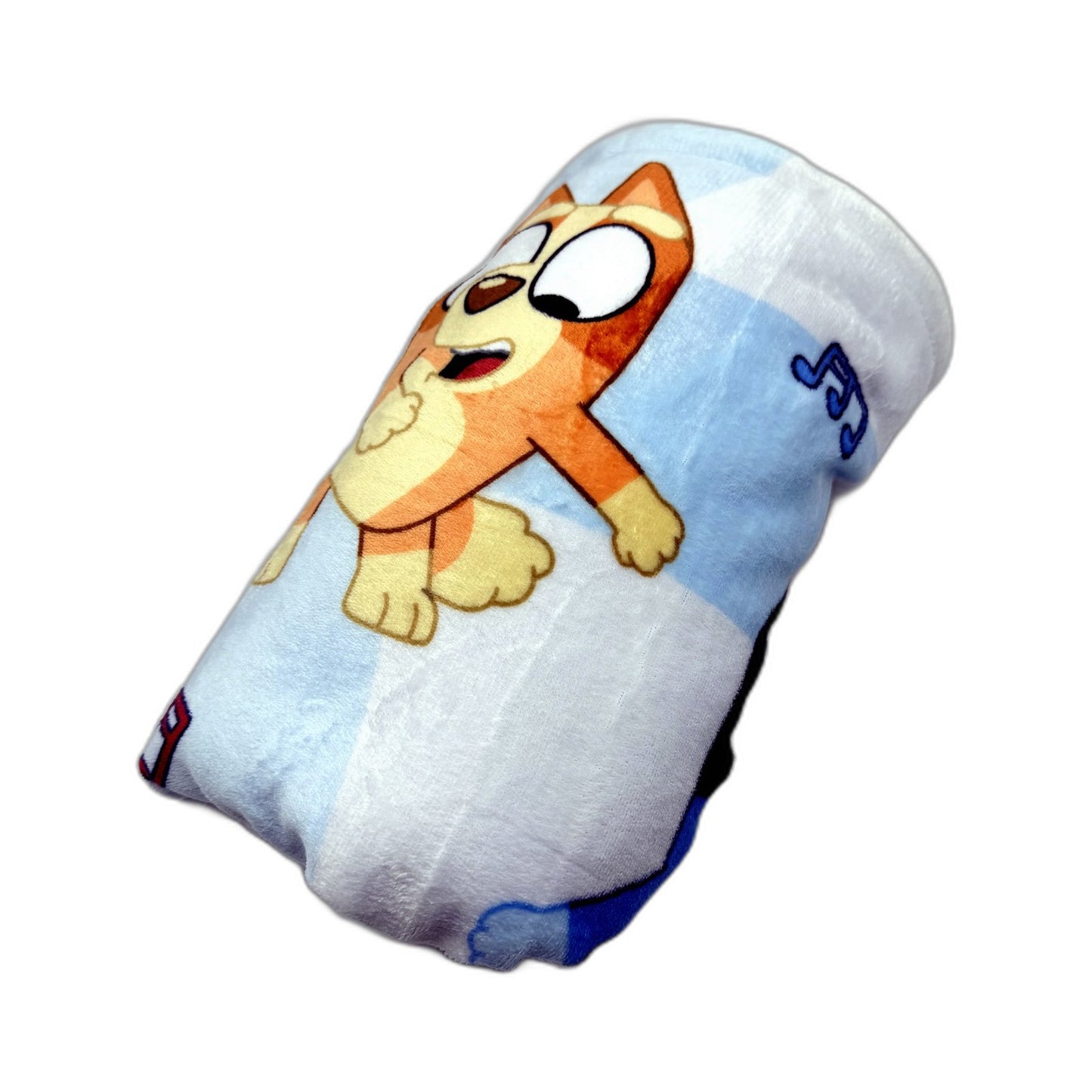 Bluey & Friends Character Blue Orange Plush Soft Childrens Throw Blanket NEW