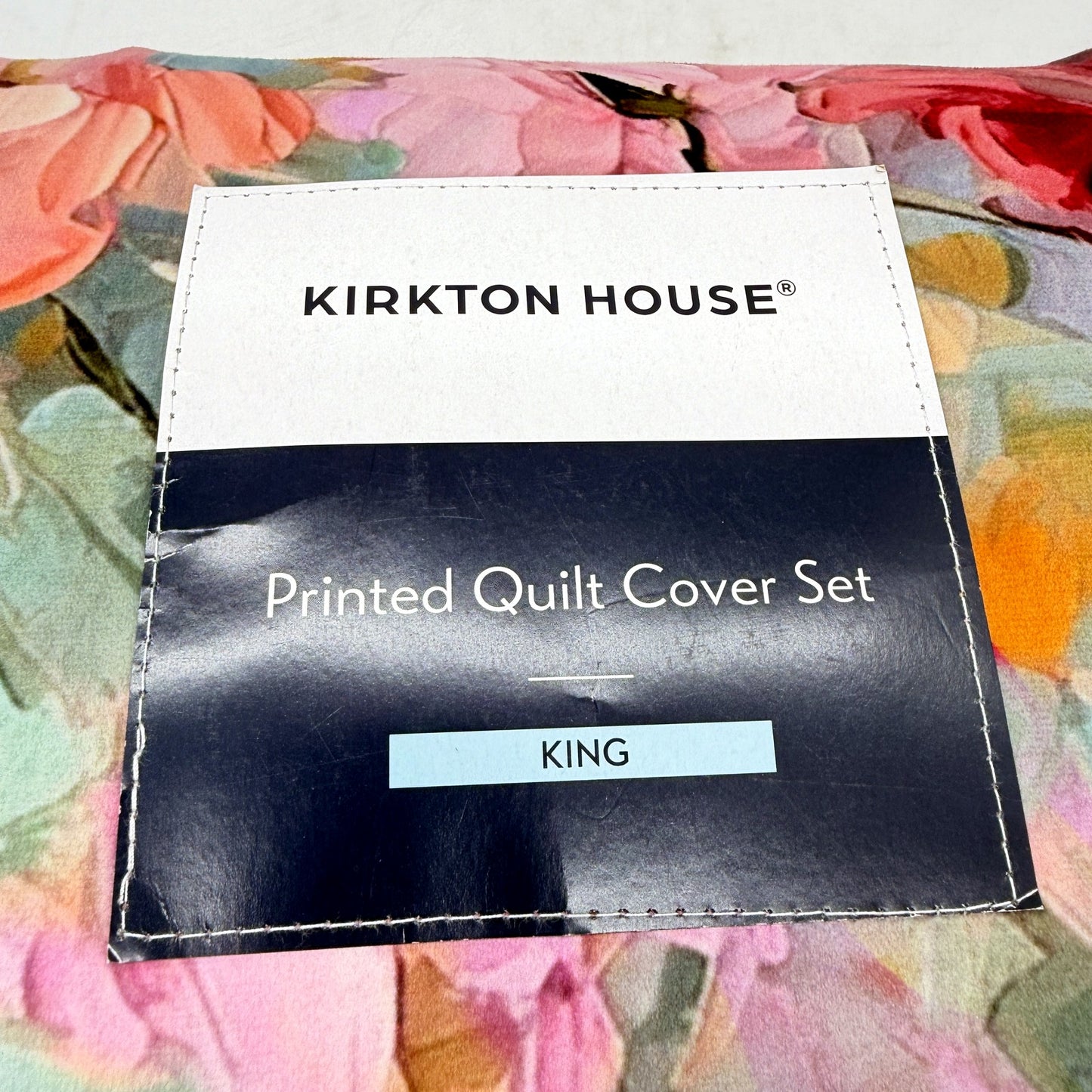 Velvet Soft Feel Floral Printed Quilt Cover Set Incl Pillowcases King Size NEW
