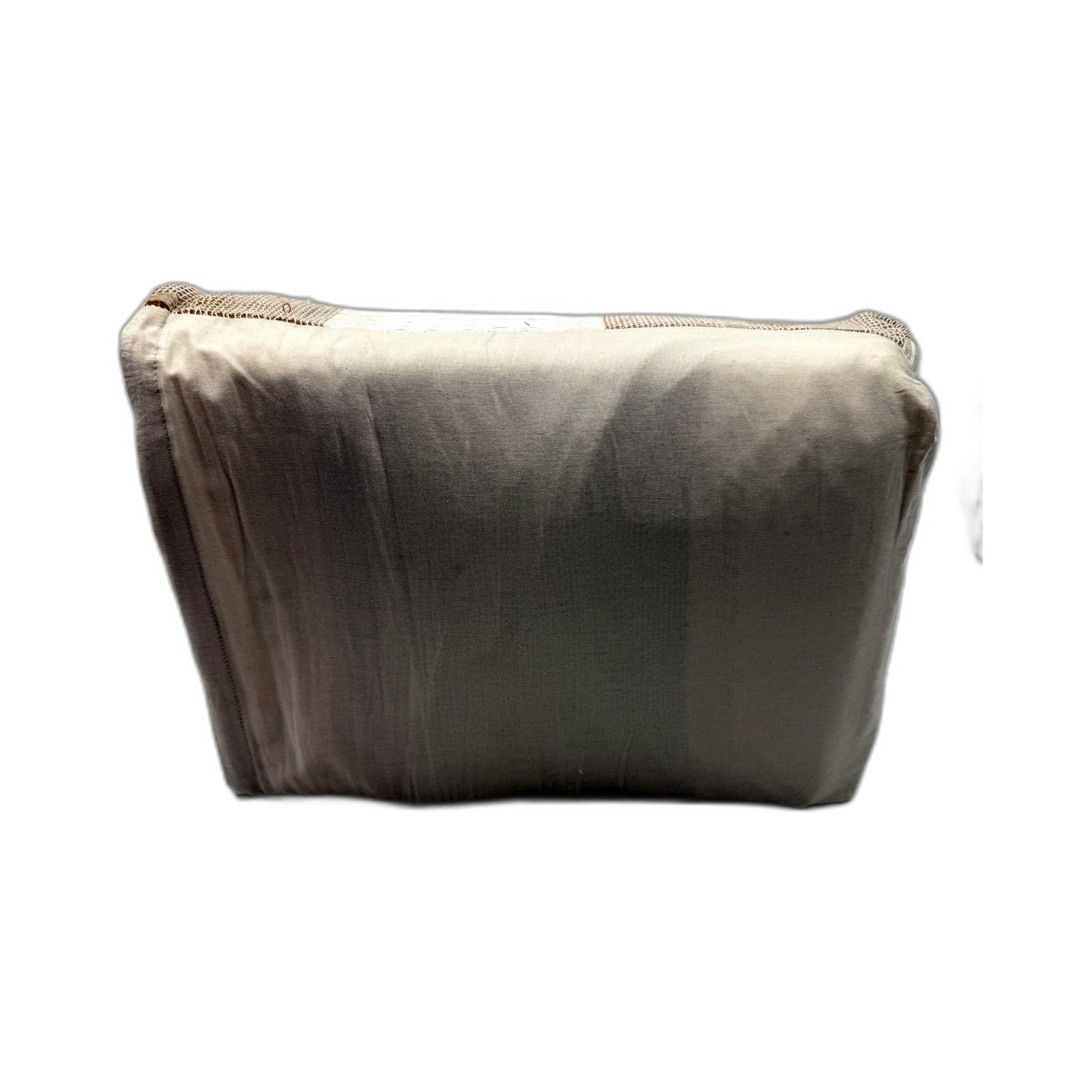Knit Weave Texture Reversible Cotton Quilt Cover Set Beige & White King Size NEW