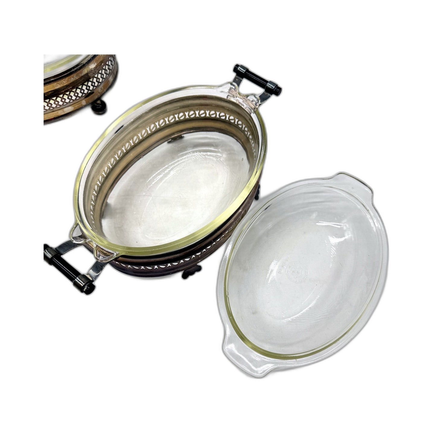 VINTAGE Pyrex Glass Bakeware Metal Stand Serving Set With Baking Dishes AUS MADE