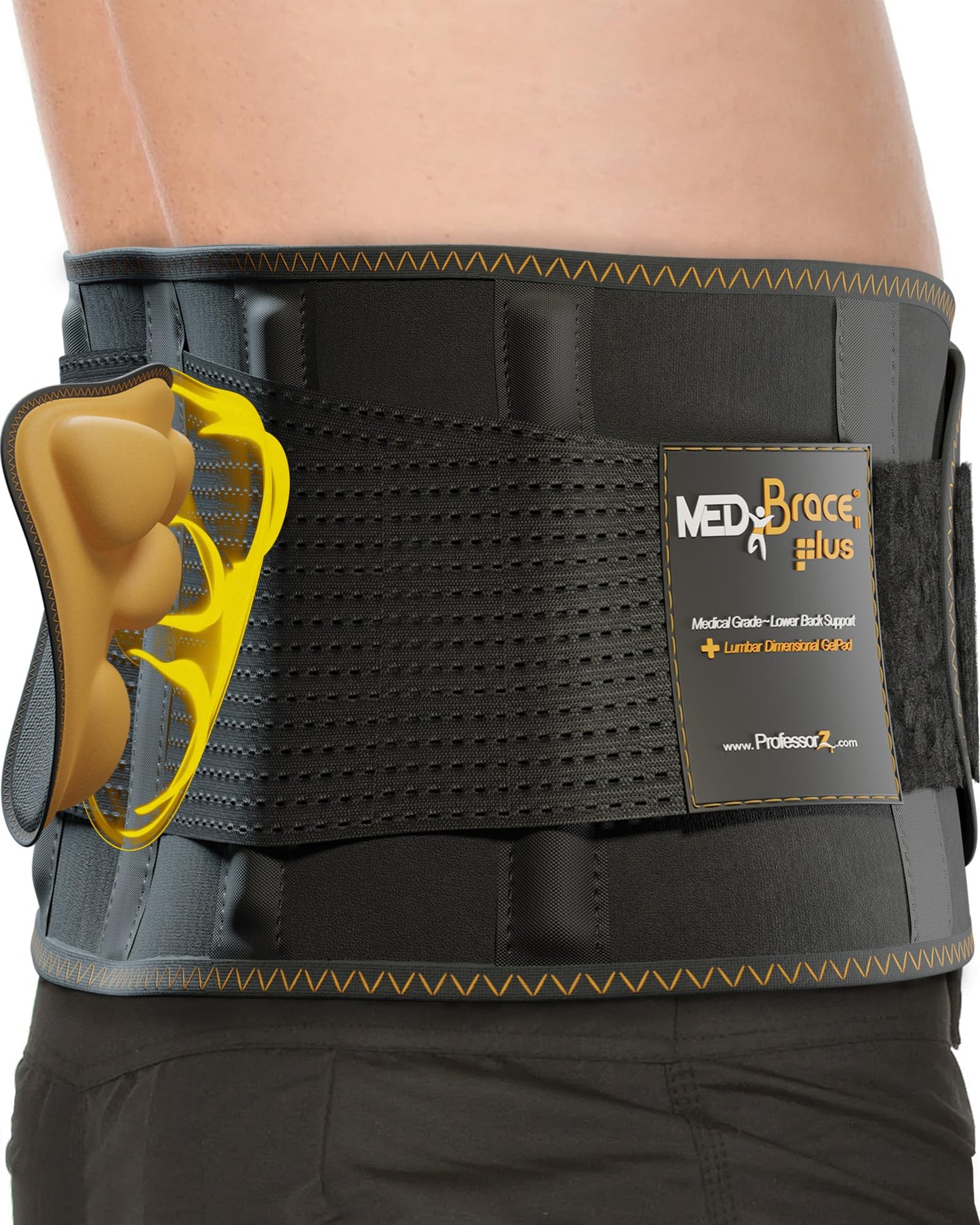 MEDiBrace Lumbar Support Brace with Ergonomic Pad Black Size MED 28" to 34 NEW
