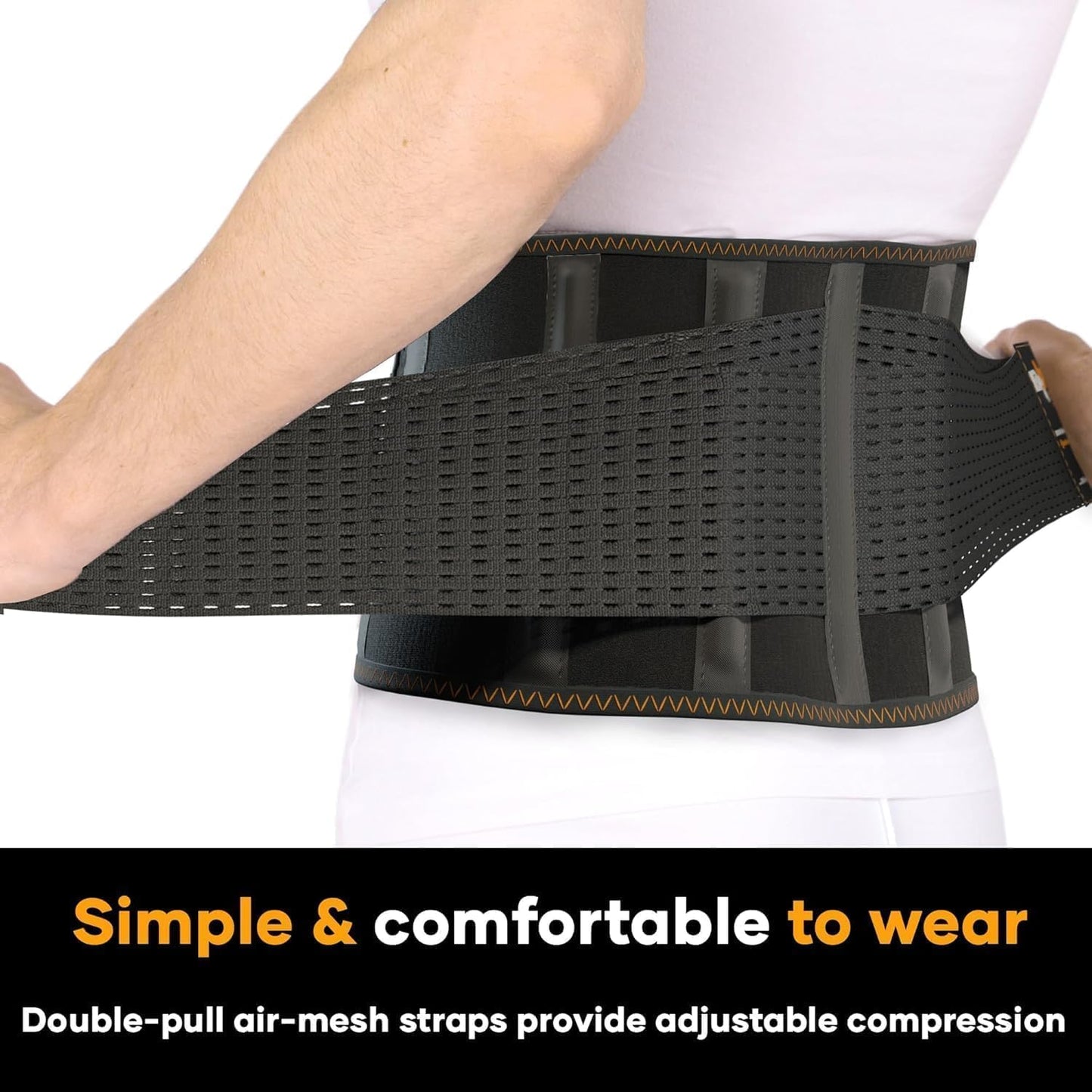 MEDiBrace Lumbar Support Brace with Ergonomic Pad Black Size MED 28" to 34 NEW