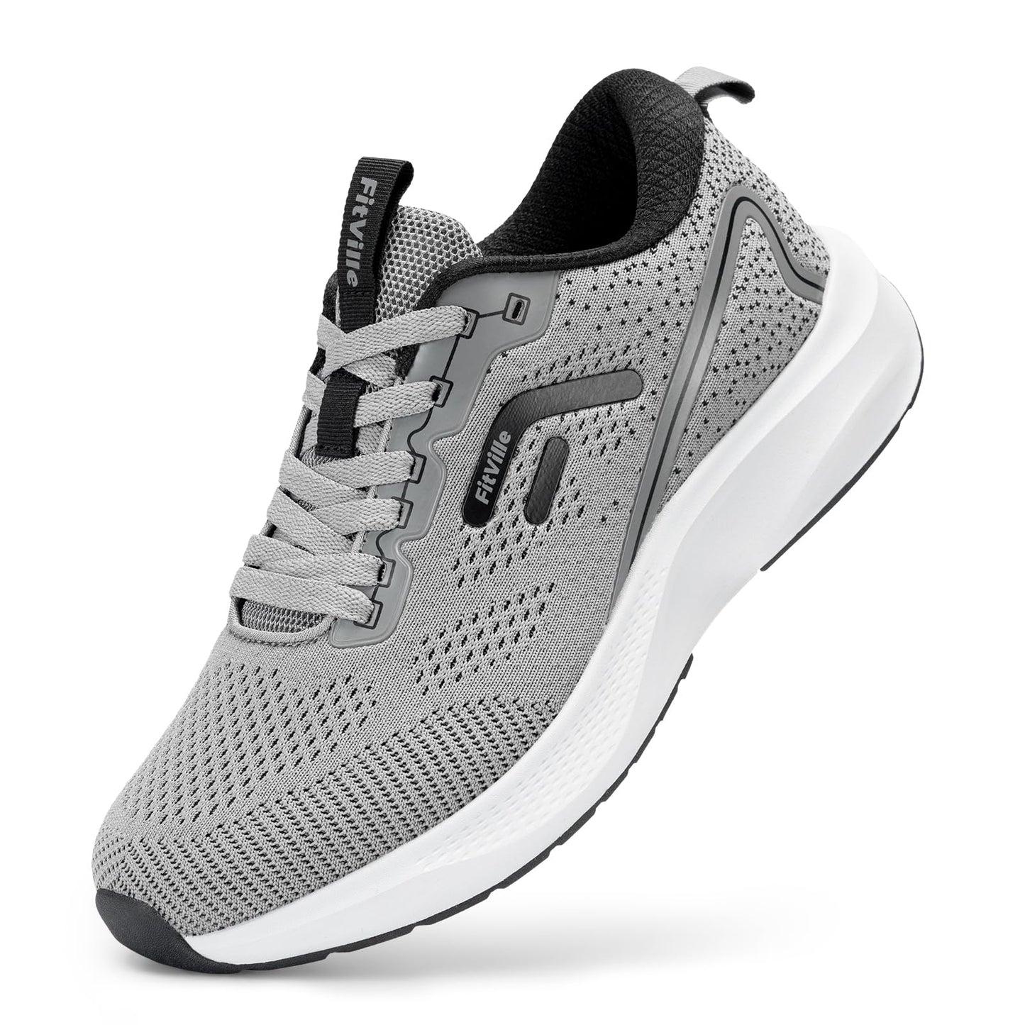 FitVille Jetcore V1 Lightweight Foggy Grey Running Wide Shoes Mens US 9.5 NEW