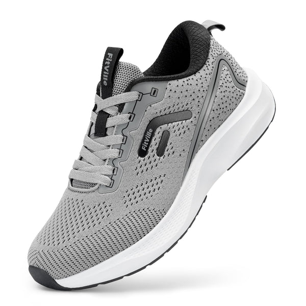FitVille Jetcore V1 Lightweight Foggy Grey Running Wide Shoes Mens US 9.5 NEW