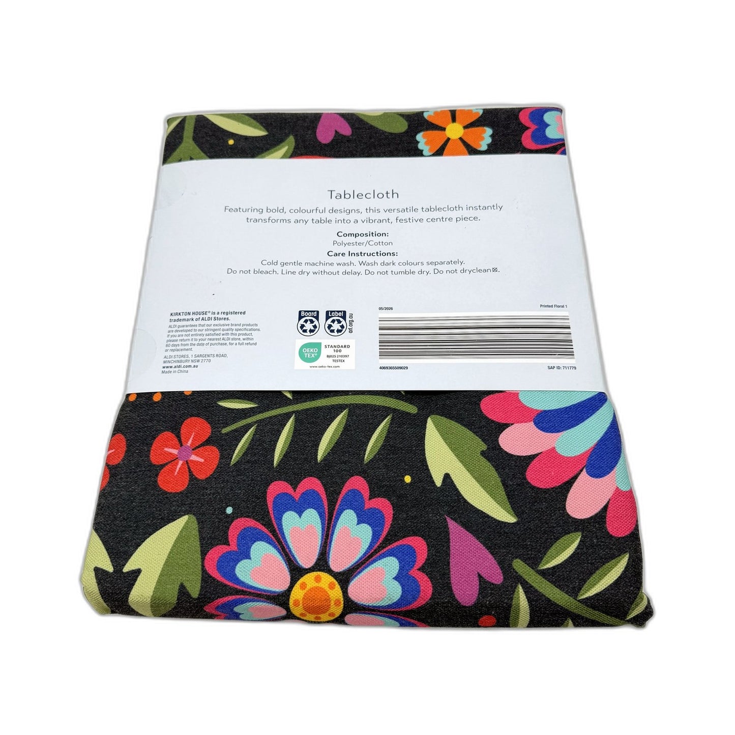 Rectangle Floral Vibrant Tablecloth Festive Cotton Blend 150 cm x 220 NEW