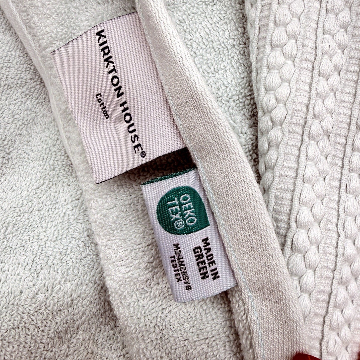 Soft Mint Green Bath Sheets Absorbent Textured Stripe Hem Design 2 Pack NEW